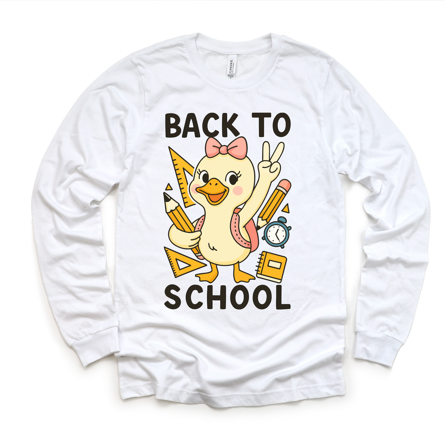 Back To School Goose Shirt Soft Cotton Girls Tee Madi Moosh