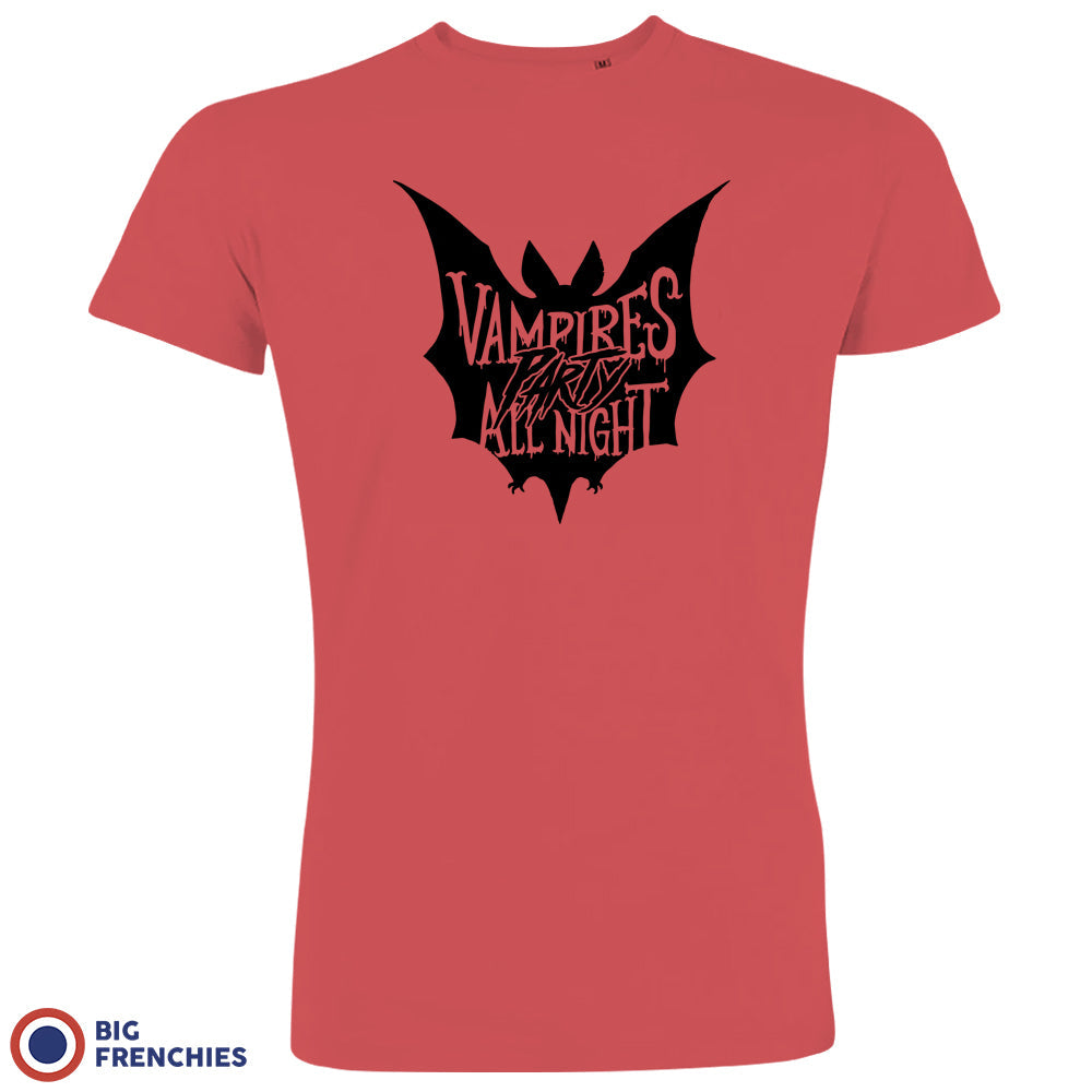Vampires Party All Night Organic Cotton Tee Men's Big Frenchies