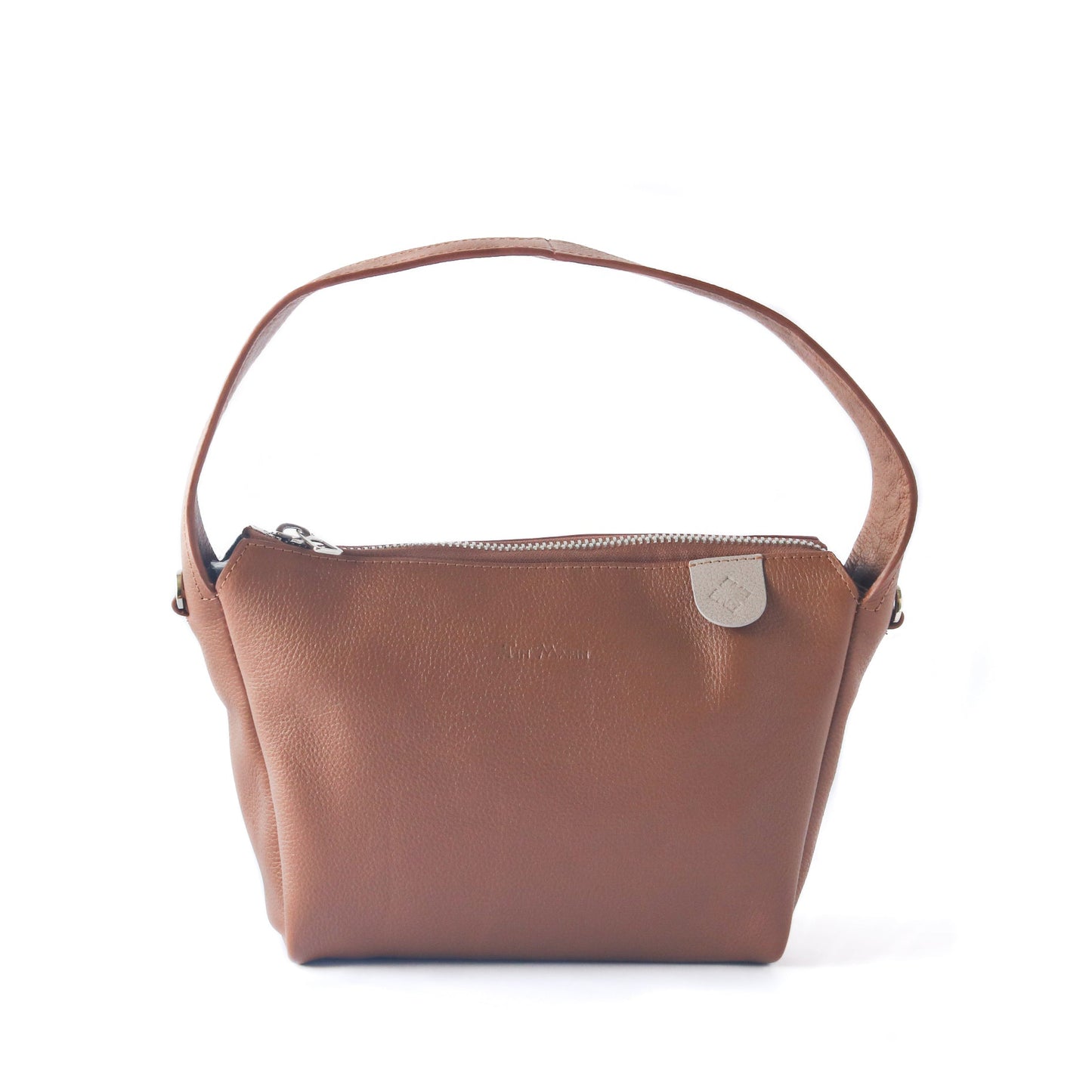Maina Shoulder Genuine Grain Leather Bag Tin Marin