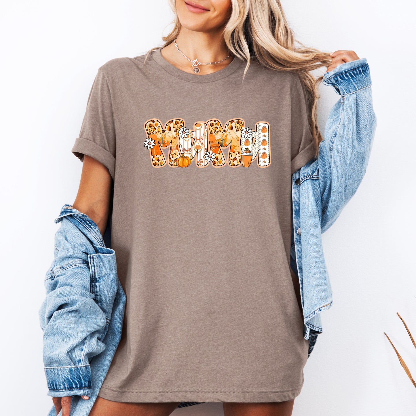 Mama Pumpkin Pattern Tshirt Halloween Autumn Fall Refinery Number One