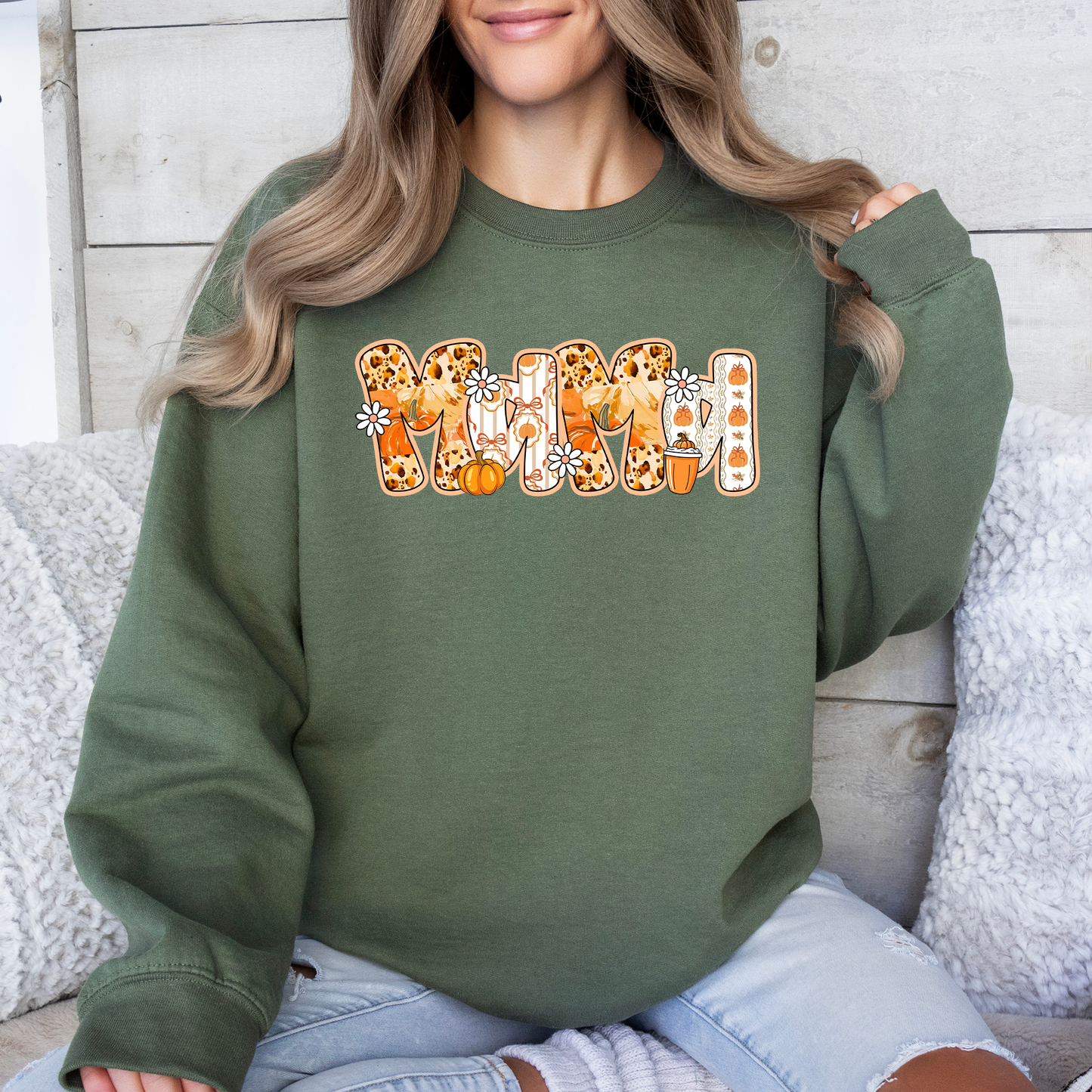 Mama Pumpkin Pattern Fall Sweatshirt Refinery Number One