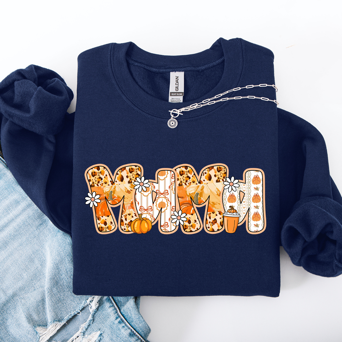 Mama, Pumpkin Pattern, Halloween, Autumn, Fall Sweatshirt