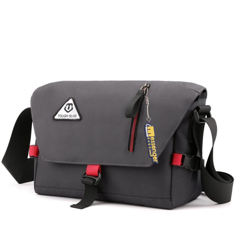 Medium Two-Color Nylon Messenger Bag for Men