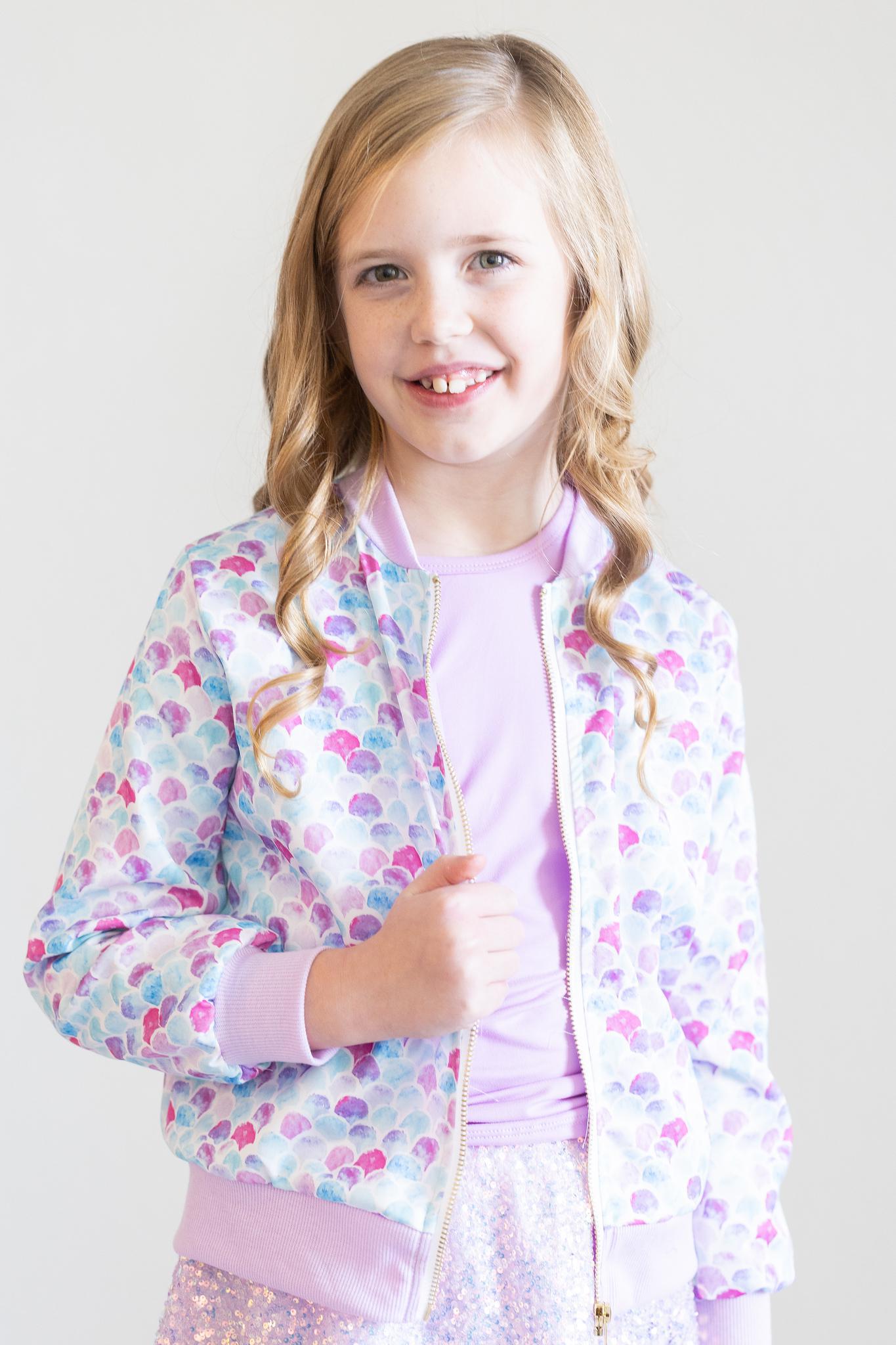 Mermaid Scales Satin Jacket Lightweight Layering Jacket