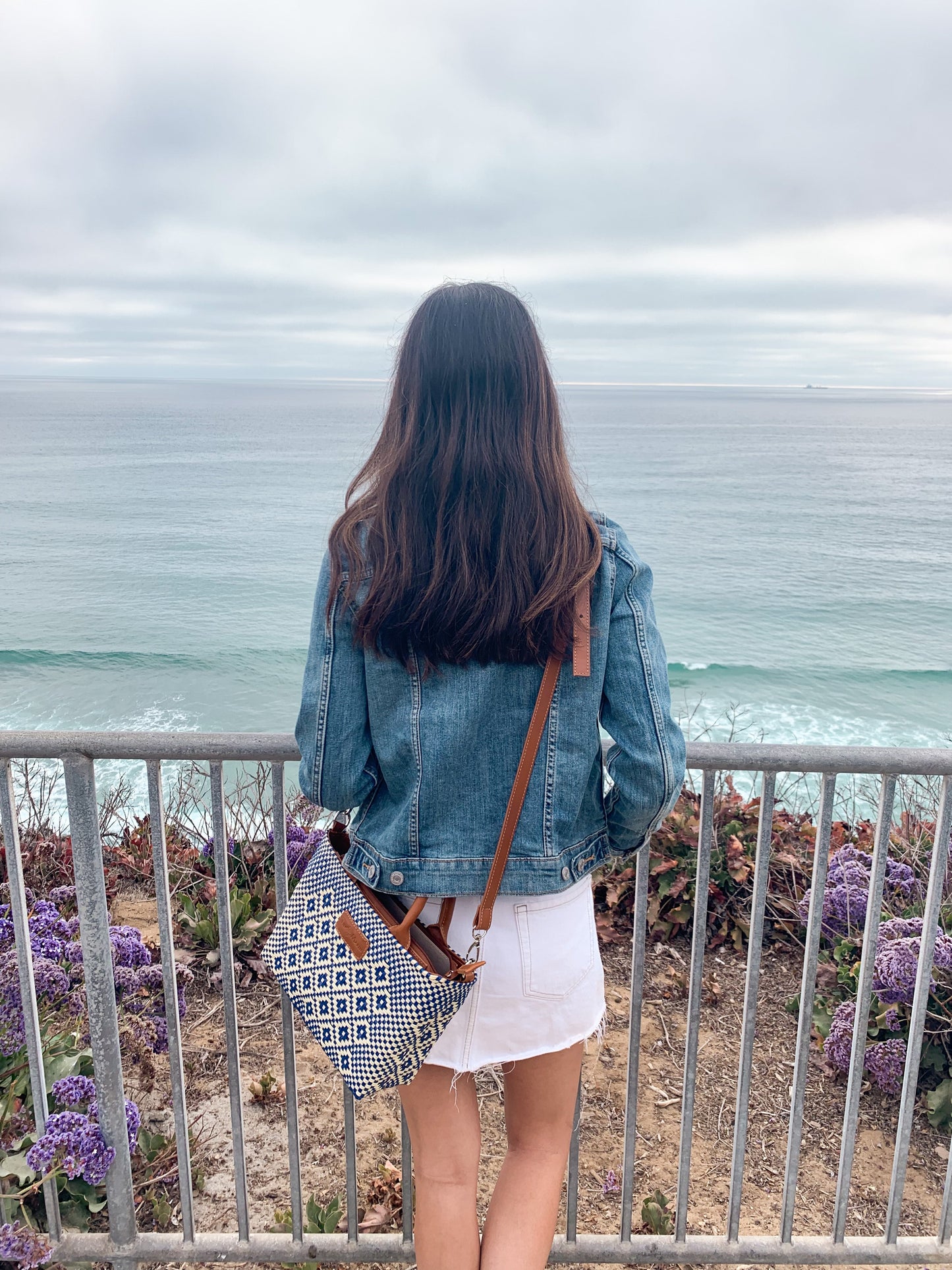 Small Woven Tan Leather Crossbody Bag Mixte