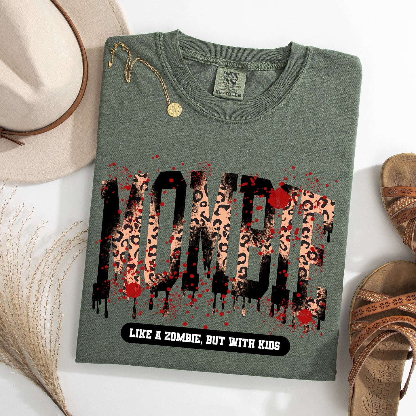 Mombie, Like A Zombie, But With Kids, Halloween, Funny, Mom Life, Witch, Spooky Tshirt Comfort Colors T-Shirt