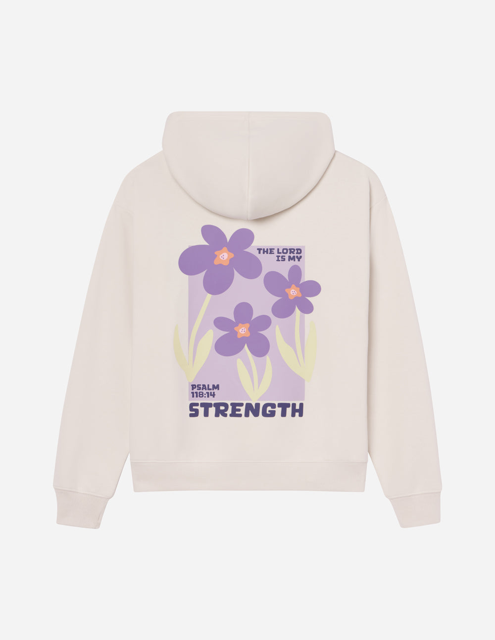 Floral Unisex Hoodie Nimbus Cloud My Strength