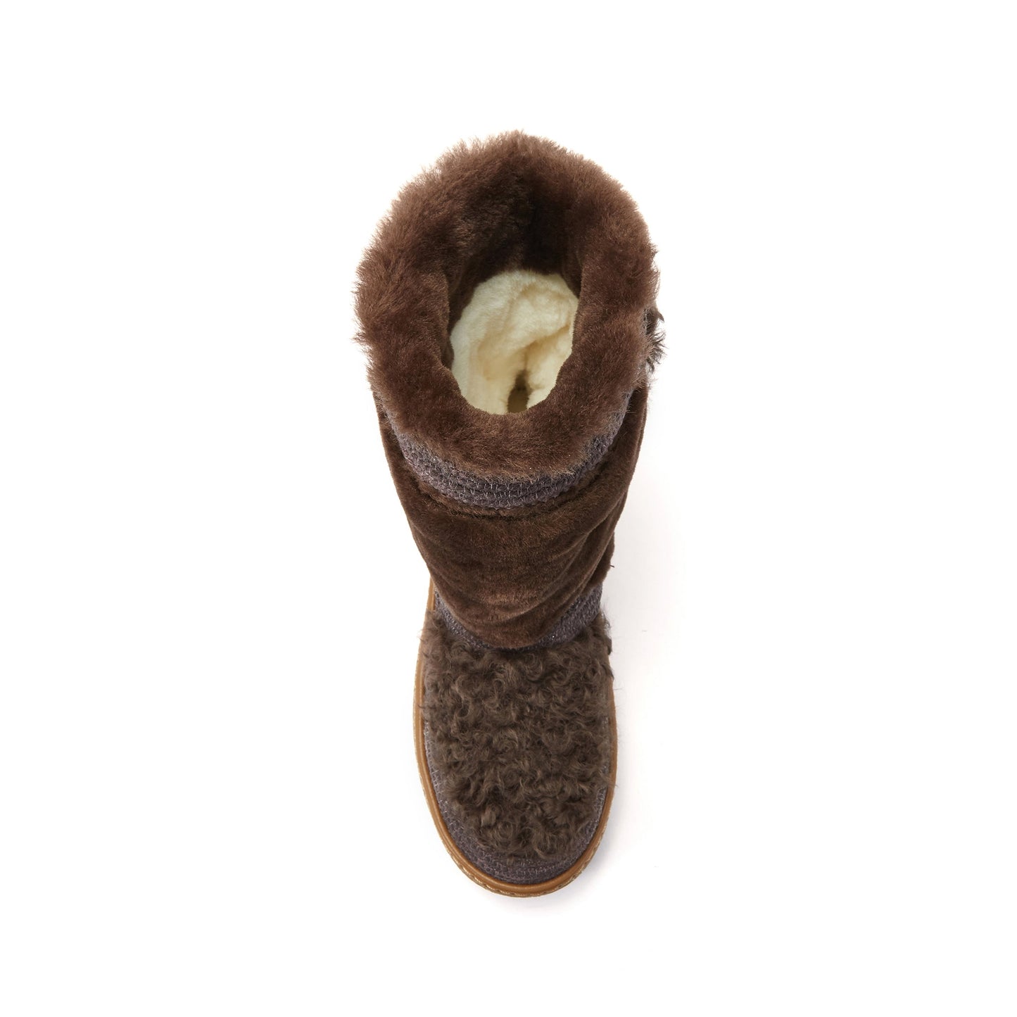 Sheepskin Cold Weather Range Mixed Texture with Nordic Braid Trims NJORDE BURNT