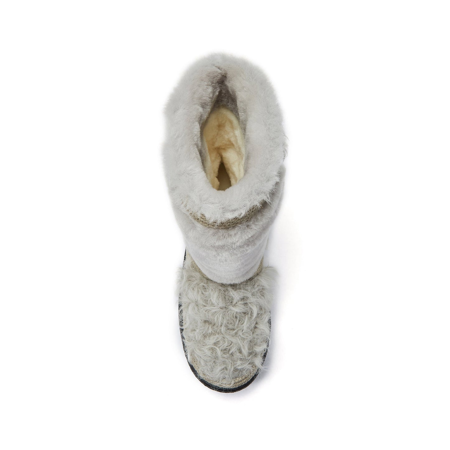 Ice Gray Mixed Texture Sheepskin Cold Weather Footwear NJORDE