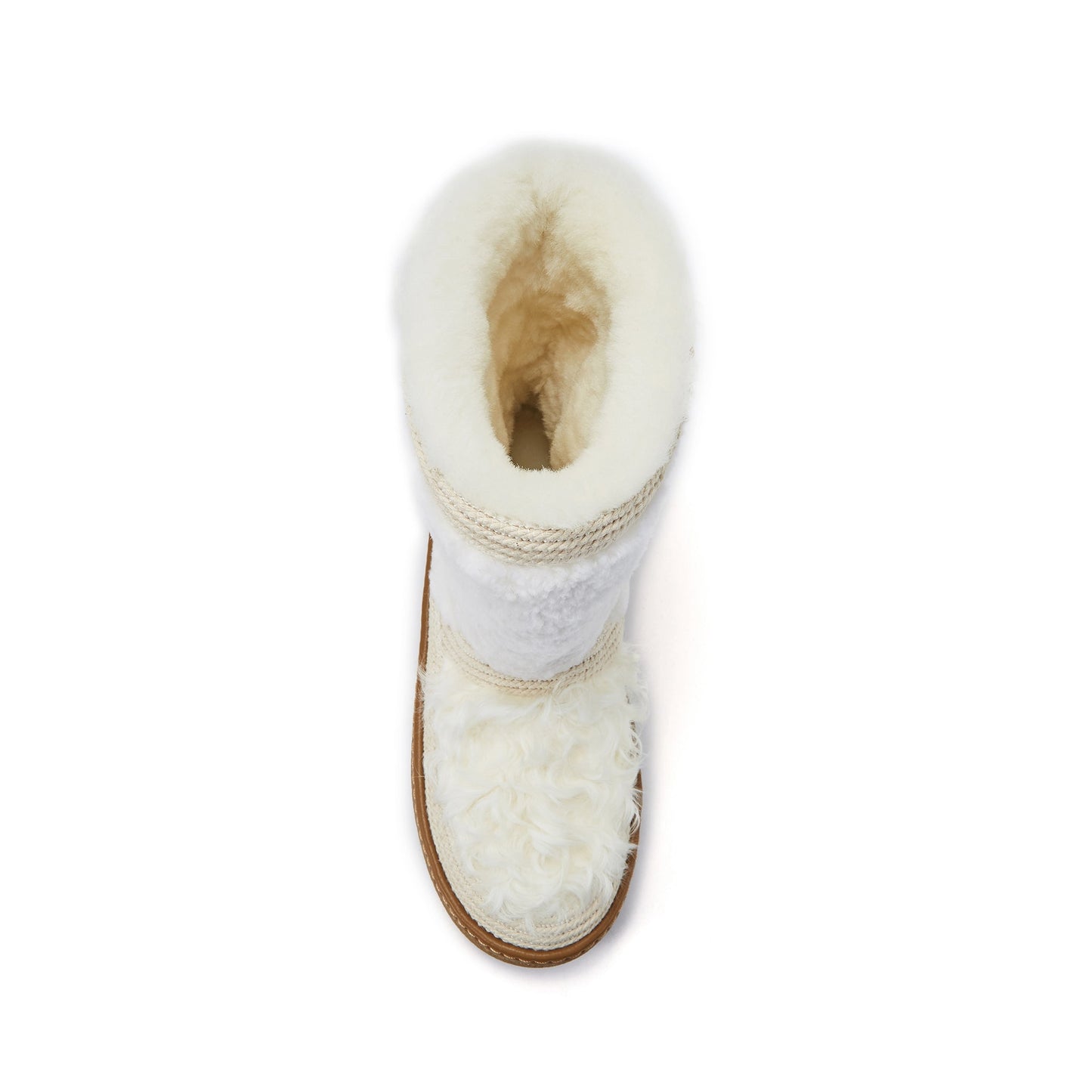 NJORDE White Mixed Texture Sheepskin Cold Weather Boots Australia Luxe Collective