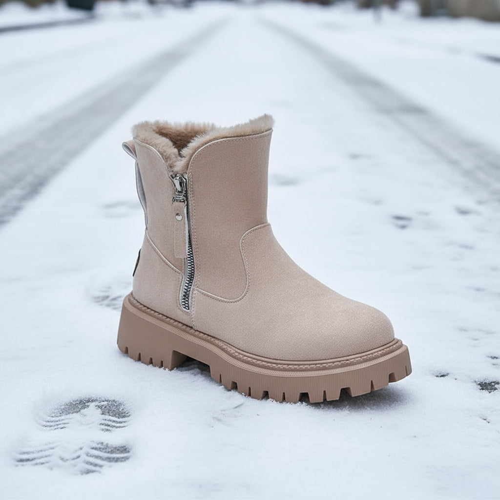 Women’s Velvet Lined Plus Size Cotton Snow Boots