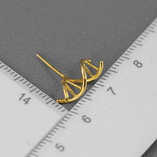 DNA 925S Silver Double Helix Stud Earrings