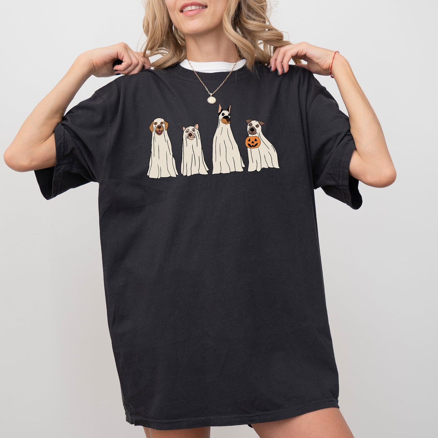 Spooky Ghost Dogs Funny Halloween Costume T-Shirt Comfort Colors