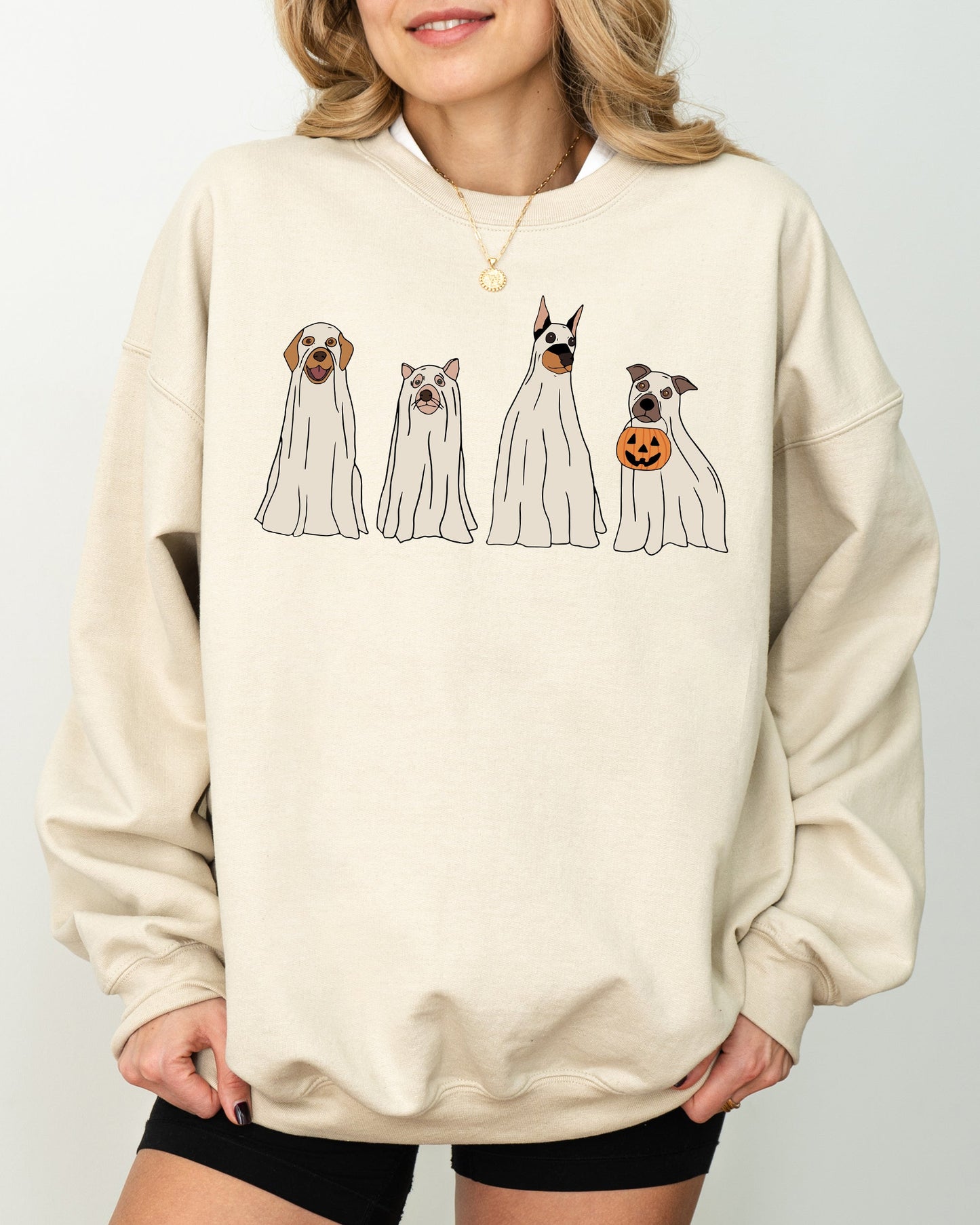 Spooky Ghost Dogs, Bathroom, Funny, Witch, Aesthetic, Meme, Halloween, Spooky, Costume Sweatshirt