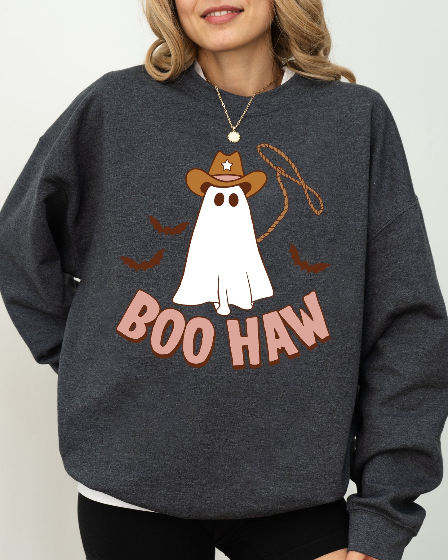 Boo Haw Cowboy Ghost Funny Halloween Costume Sweatshirt
