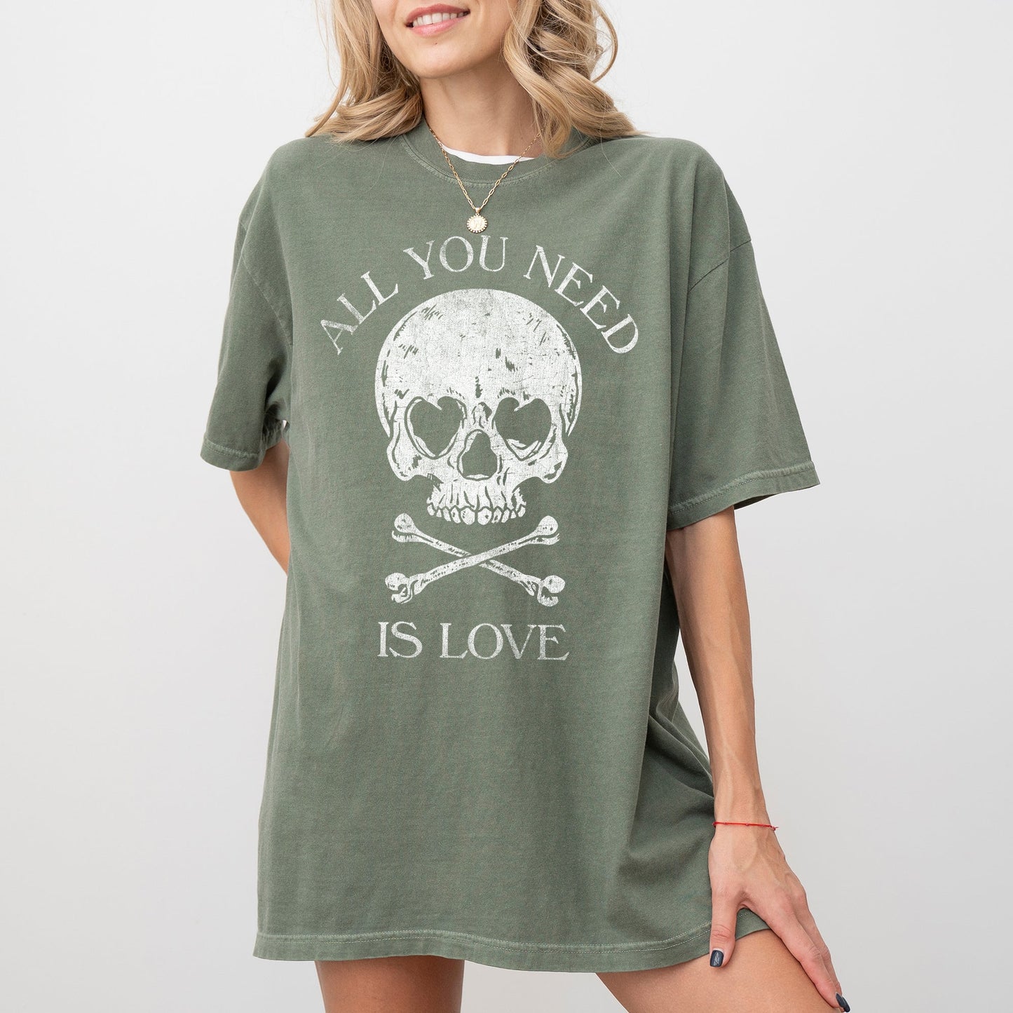 All You Need Is Love, Skull, Funny, Witch, Aesthetic, Meme, Halloween, Spooky, Costume, Tshirt Comfort Colors T-Shirt