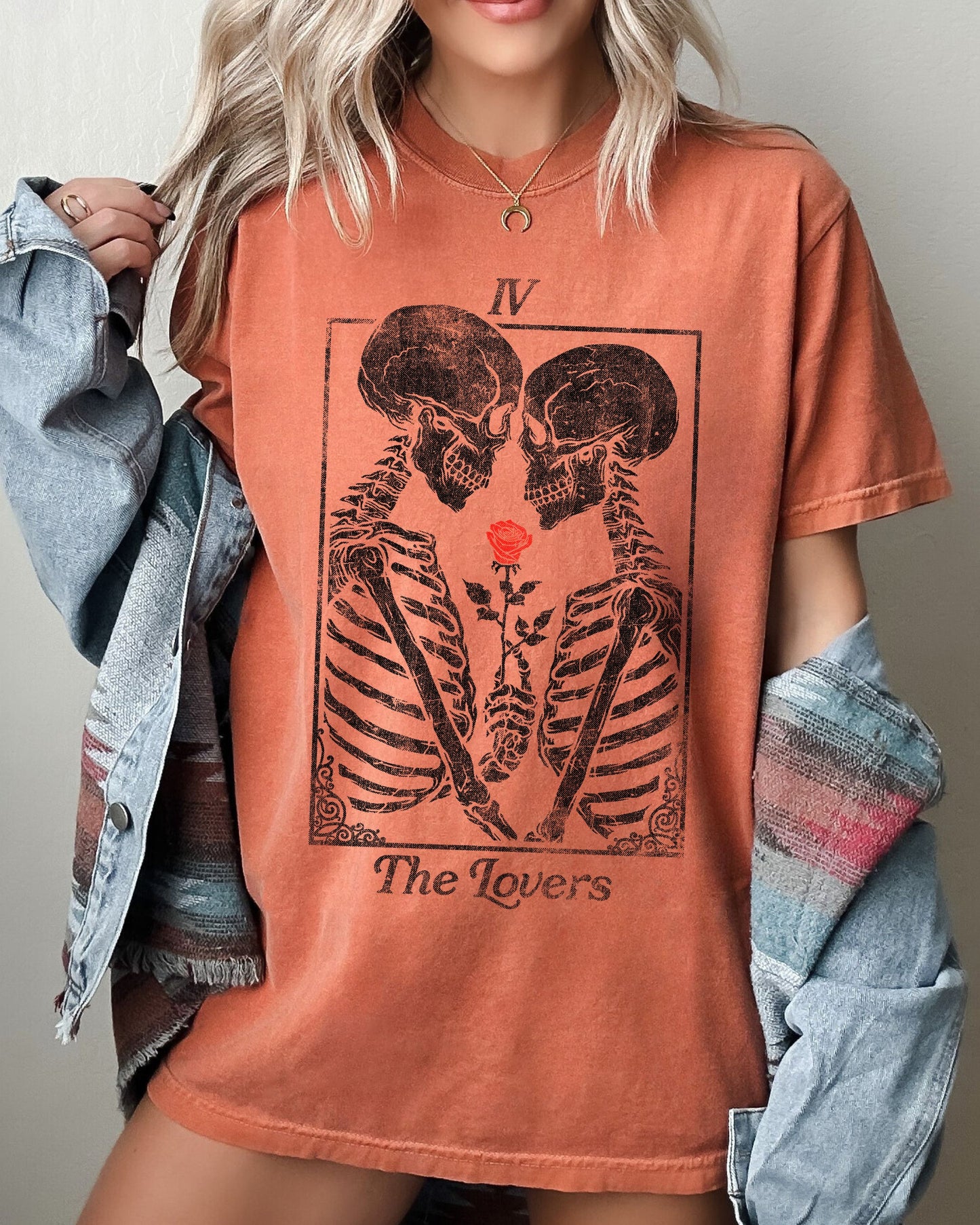 The Lovers Skeleton Ghost Funny Witch Halloween Spooky Costume Comfort Colors T-Shirt