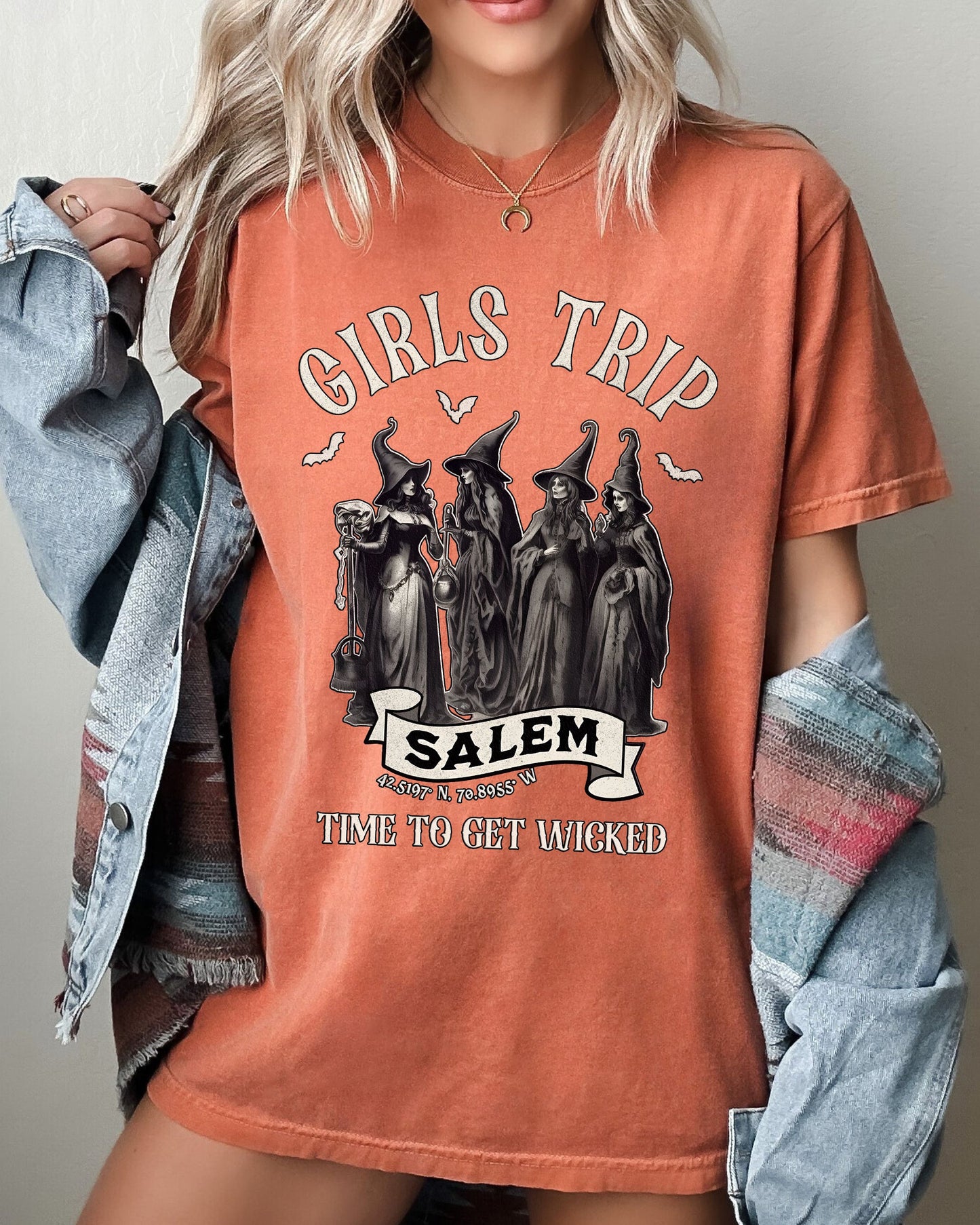 Girls Trip Skeleton Ghost Witch Halloween Spooky Costume Tshirt Comfort Colors T-Shirt