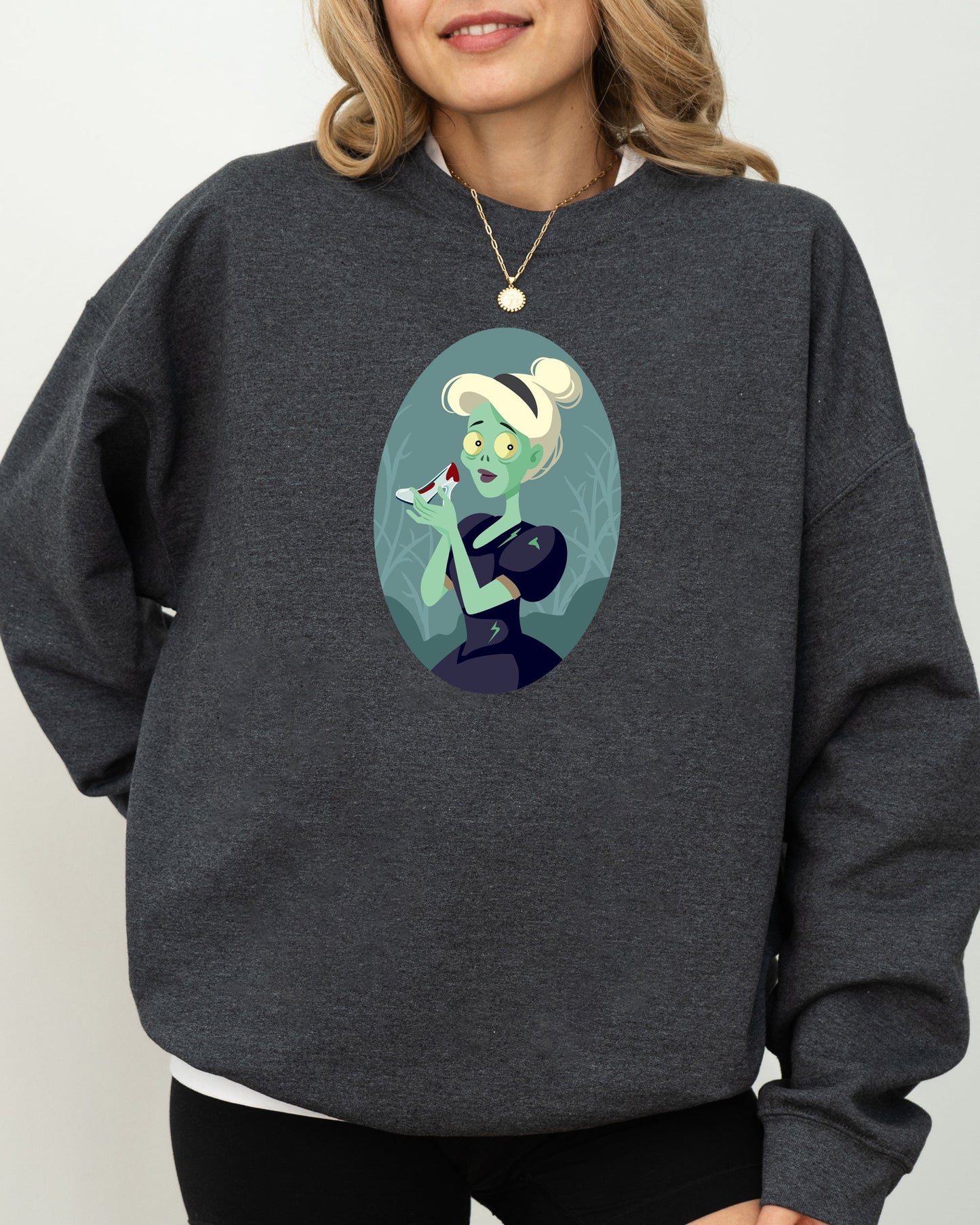 Halloween Aesthetic Costume Sweatshirt Cinderella Princess Skeleton Witch