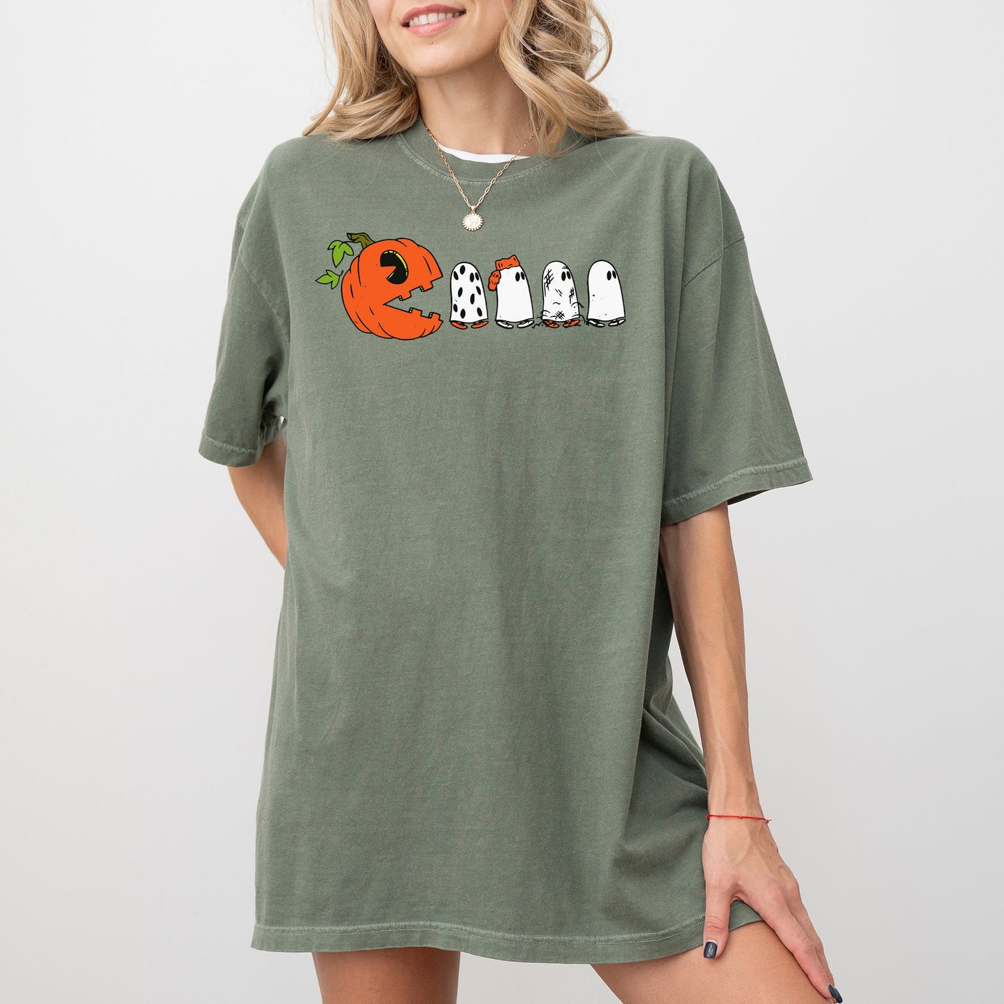 Pacman Pumpkin Spooky Halloween Costume Tshirt Comfort Colors T-Shirt