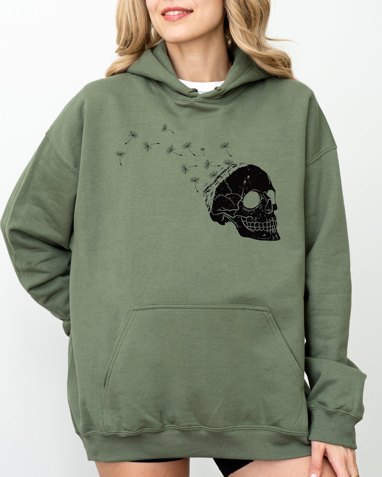 Dandelion Skull Skeleton Hoodie Unisex Hooded Sweatshirt