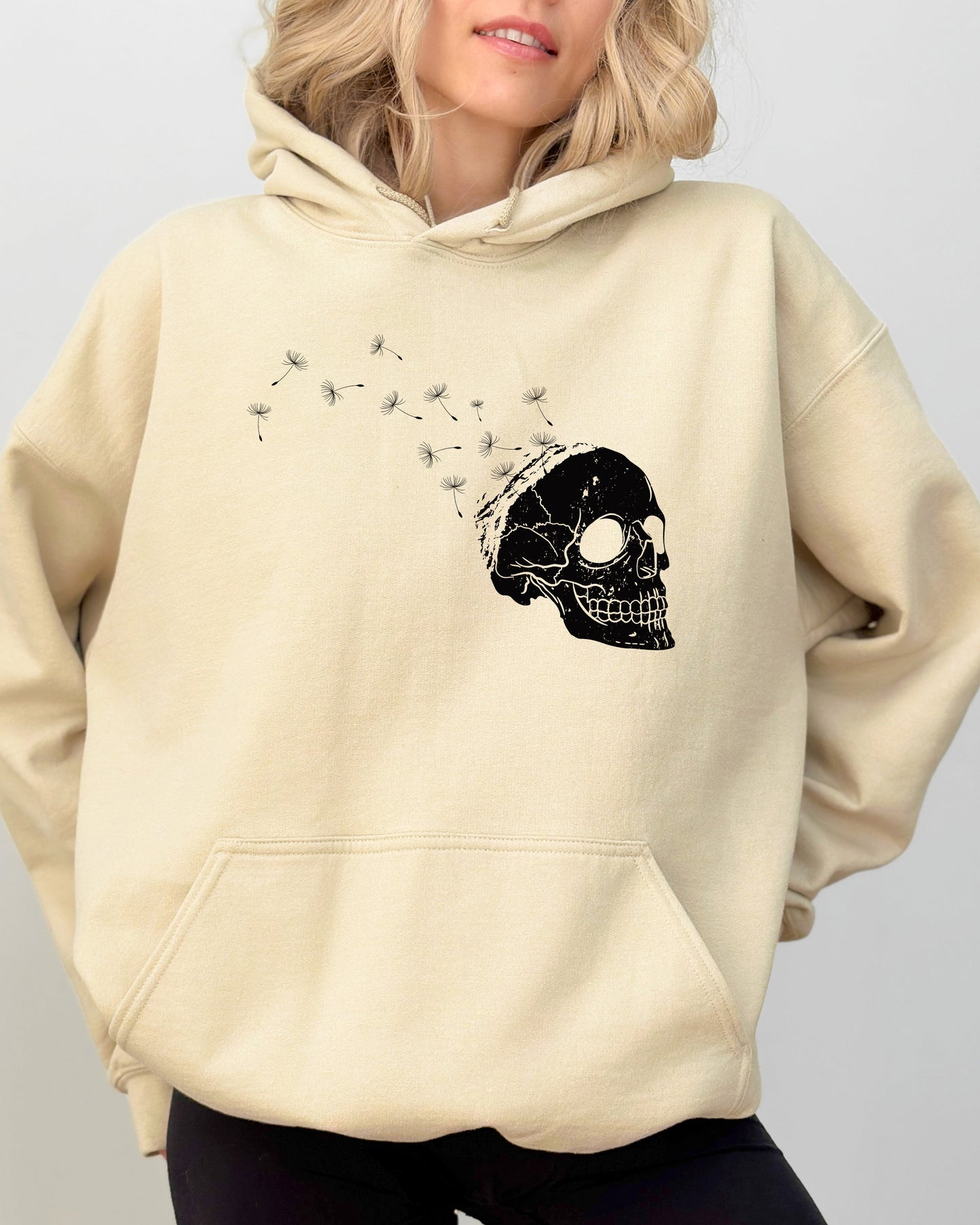 Dandelion Skull Skeleton Hoodie Unisex Hooded Sweatshirt