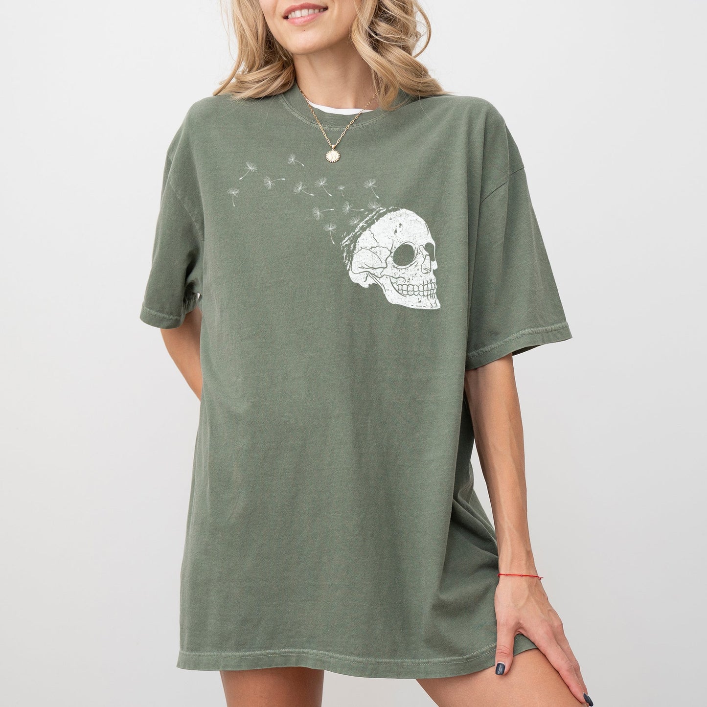 Dandelion Skull Spooky Halloween Costume Tshirt Comfort Colors T-Shirt