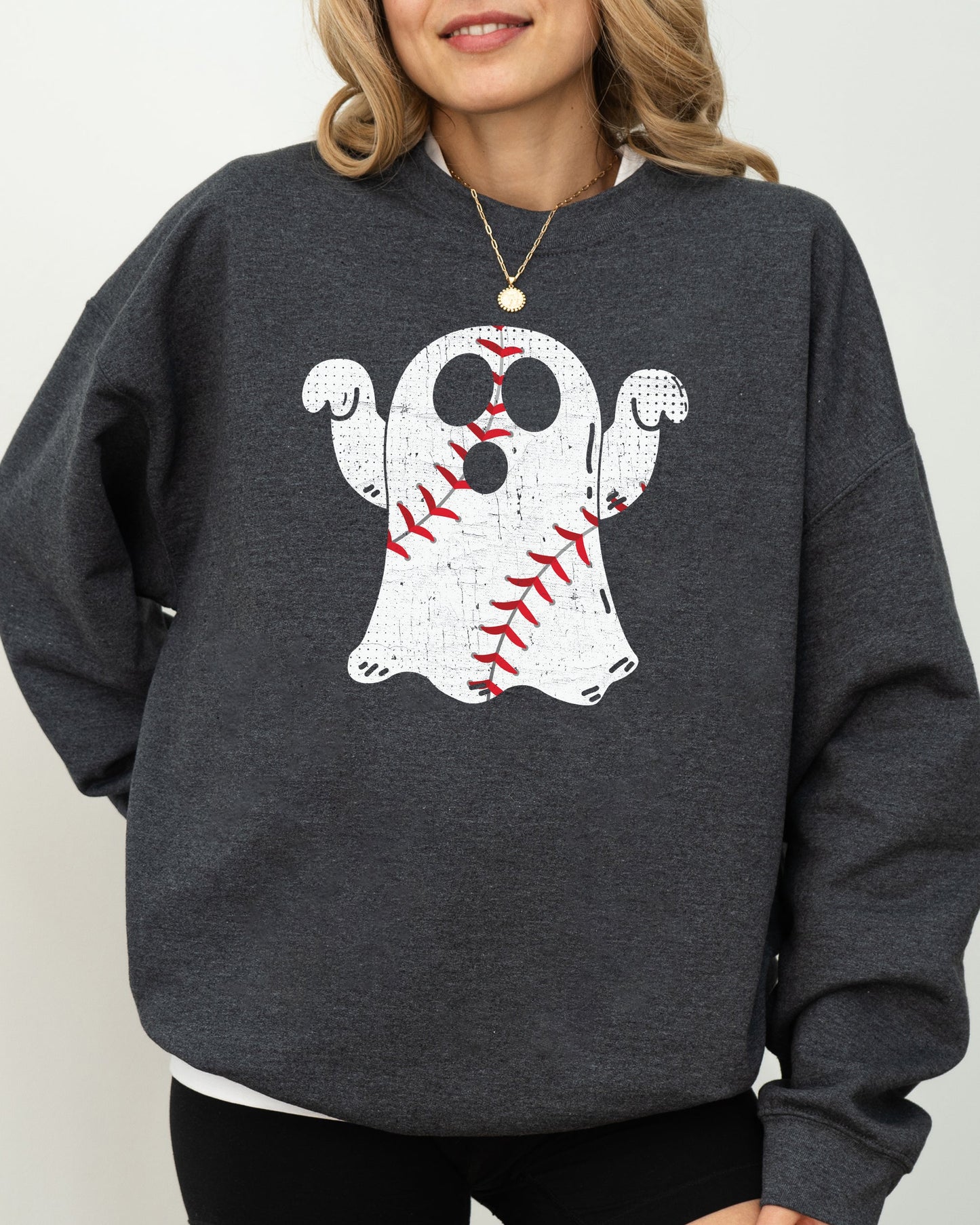 Baseball Ghost Funny Halloween Costume Sweatshirt