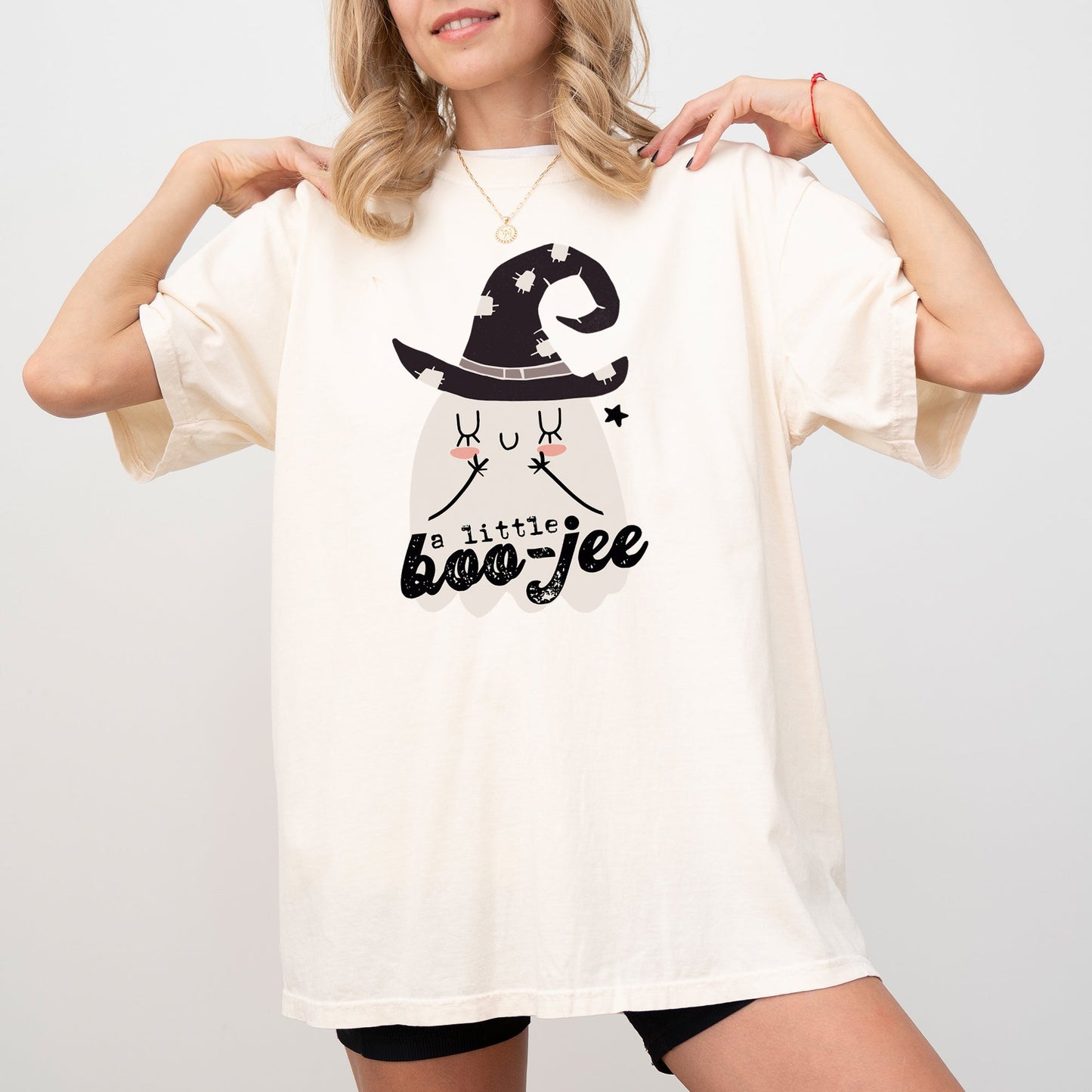 Ghost Spooky Skeleton Halloween Costume T-Shirt Comfort Colors Boo-Jee