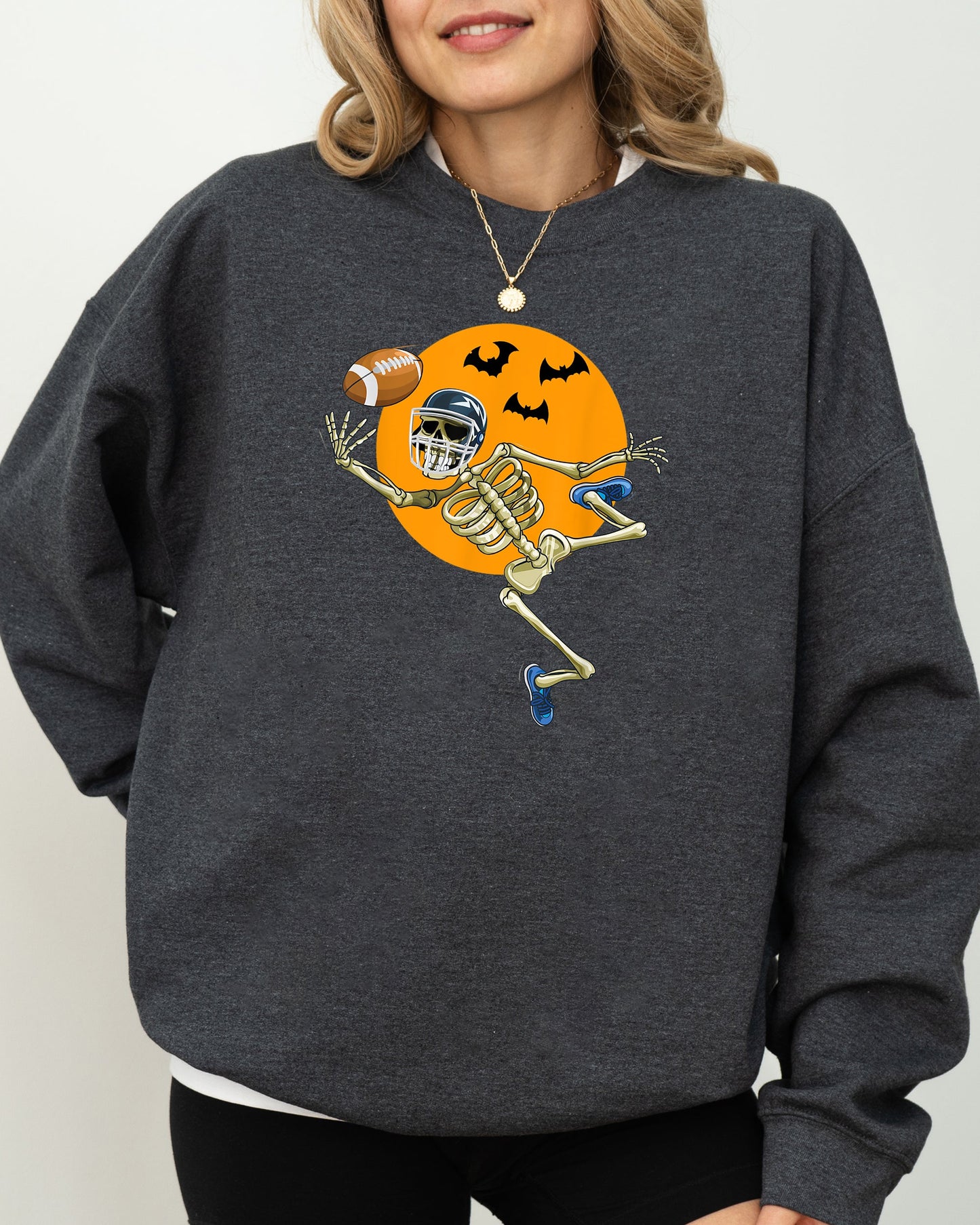 American Football Skeleton Halloween Costume Sweatshirt