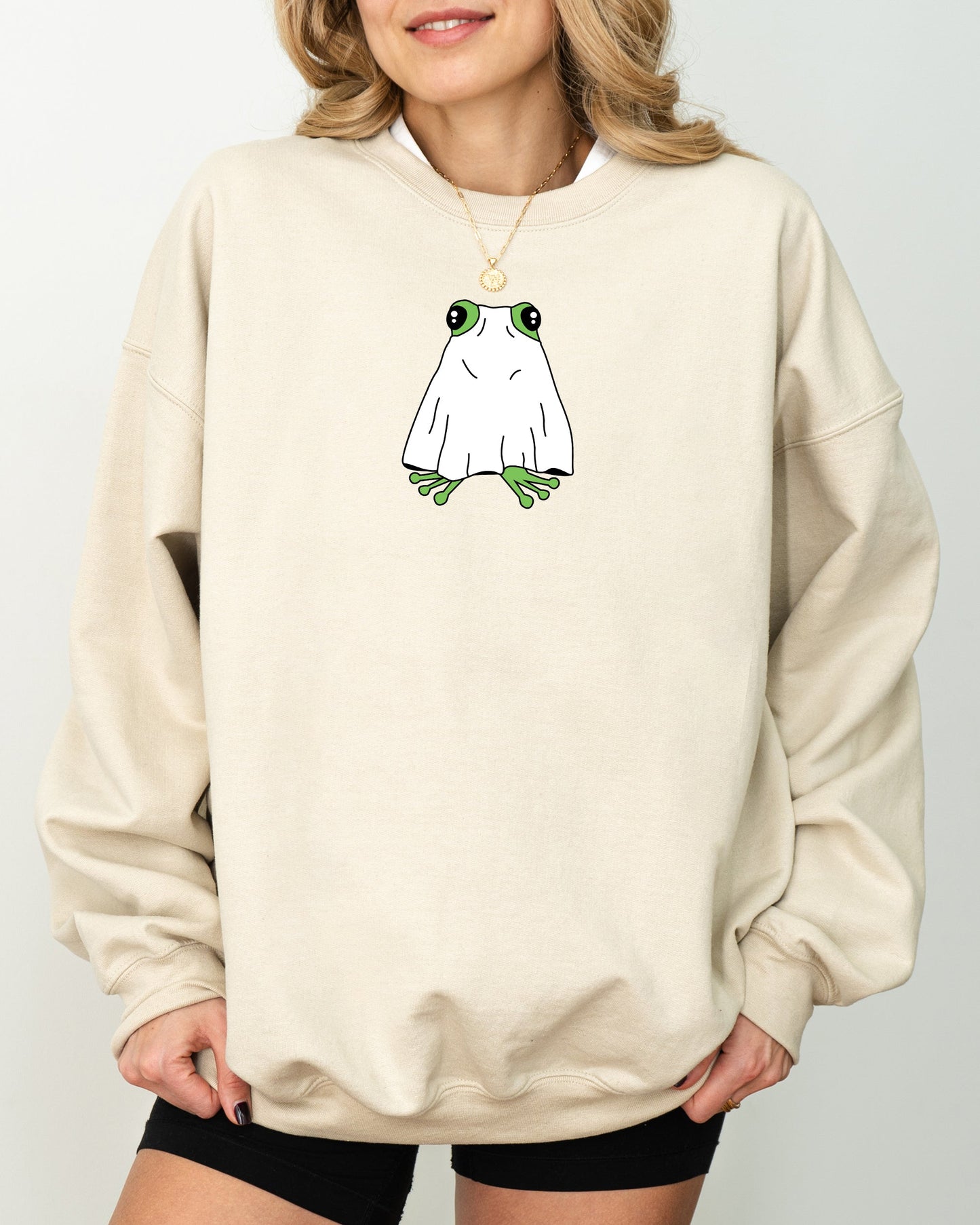 Halloween Aesthetic Costume Sweatshirt Frog Ghost Skeleton Witch Meme