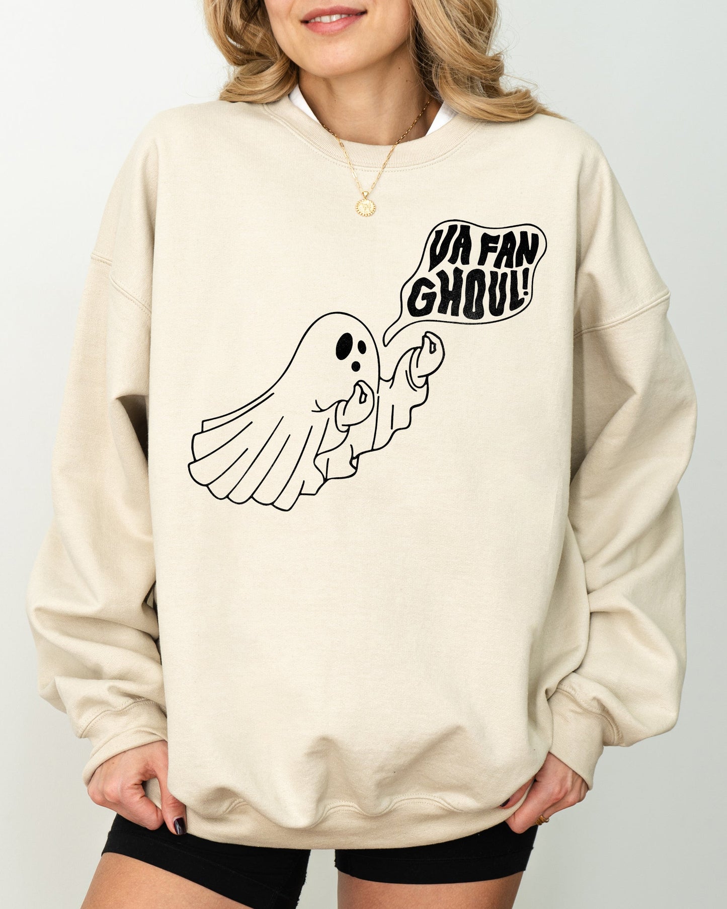 Va Fan Ghoul, Skeleton, Spooky, Ghost, Funny, Witch, Aesthetic, Meme, Halloween, Costume Sweatshirt