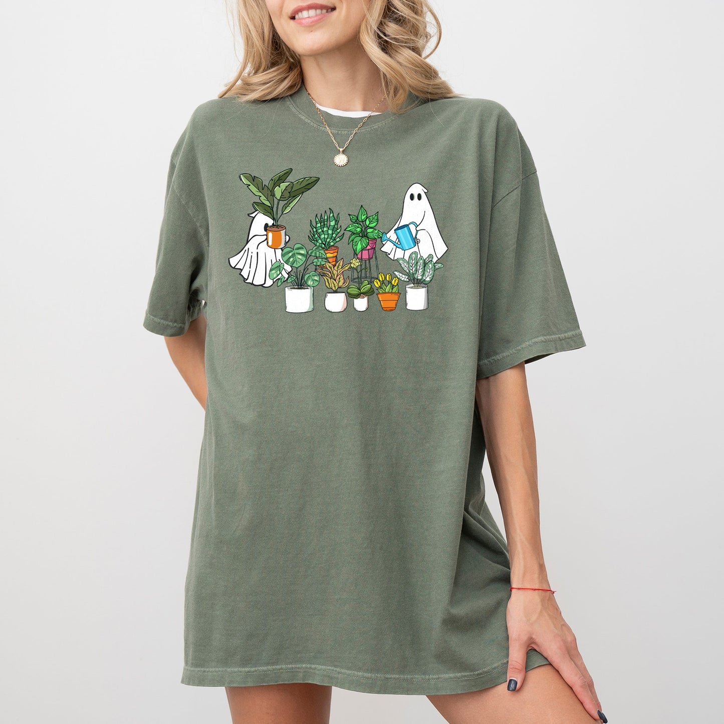 Plant Lover, Ghost, Skeleton, Spooky, Funny, Witch, Aesthetic, Meme, Halloween, Costume, Tshirt Comfort Colors T-Shirt