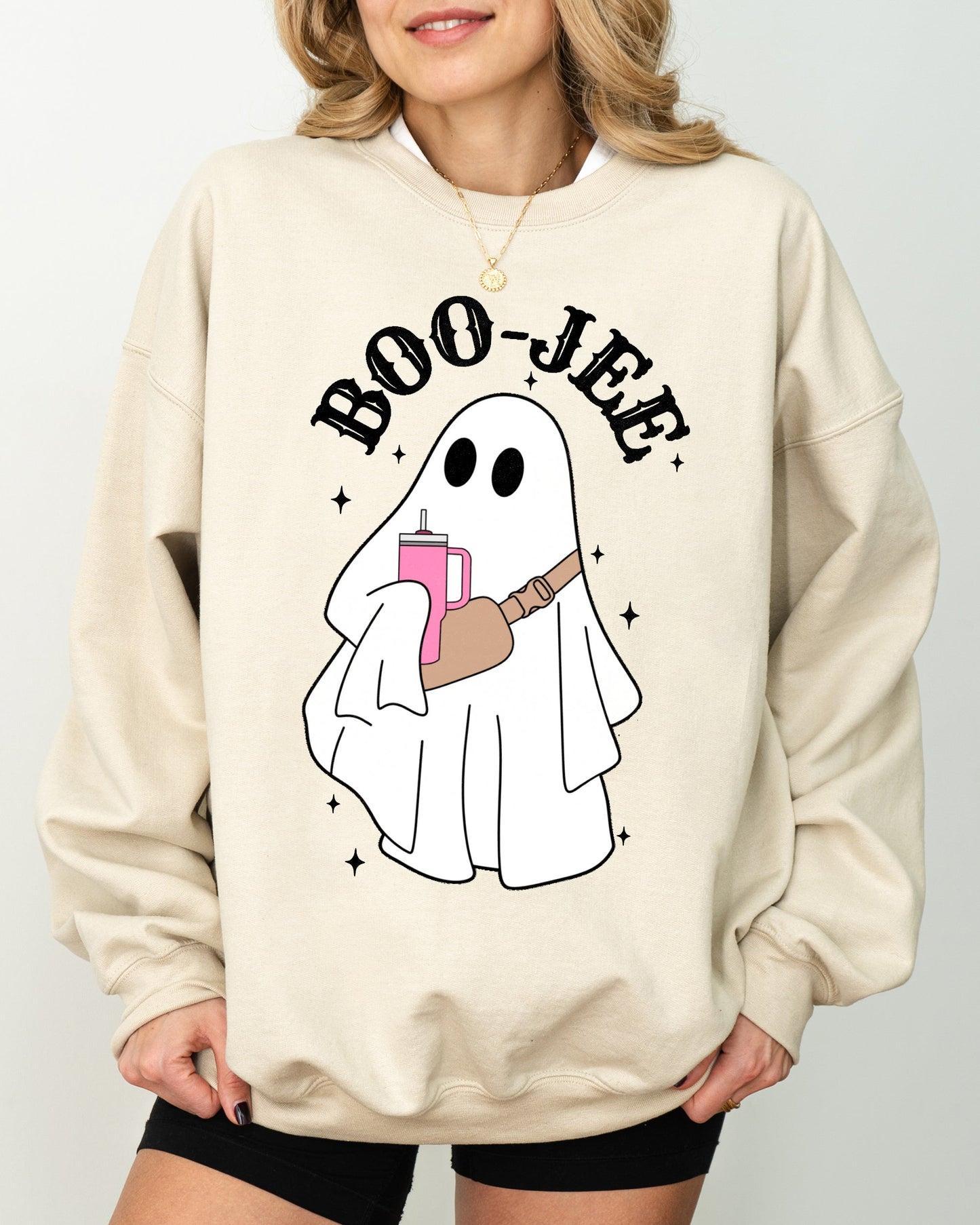Halloween Costume Sweatshirt Boo-Jee Ghost Skeleton Spooky Witch