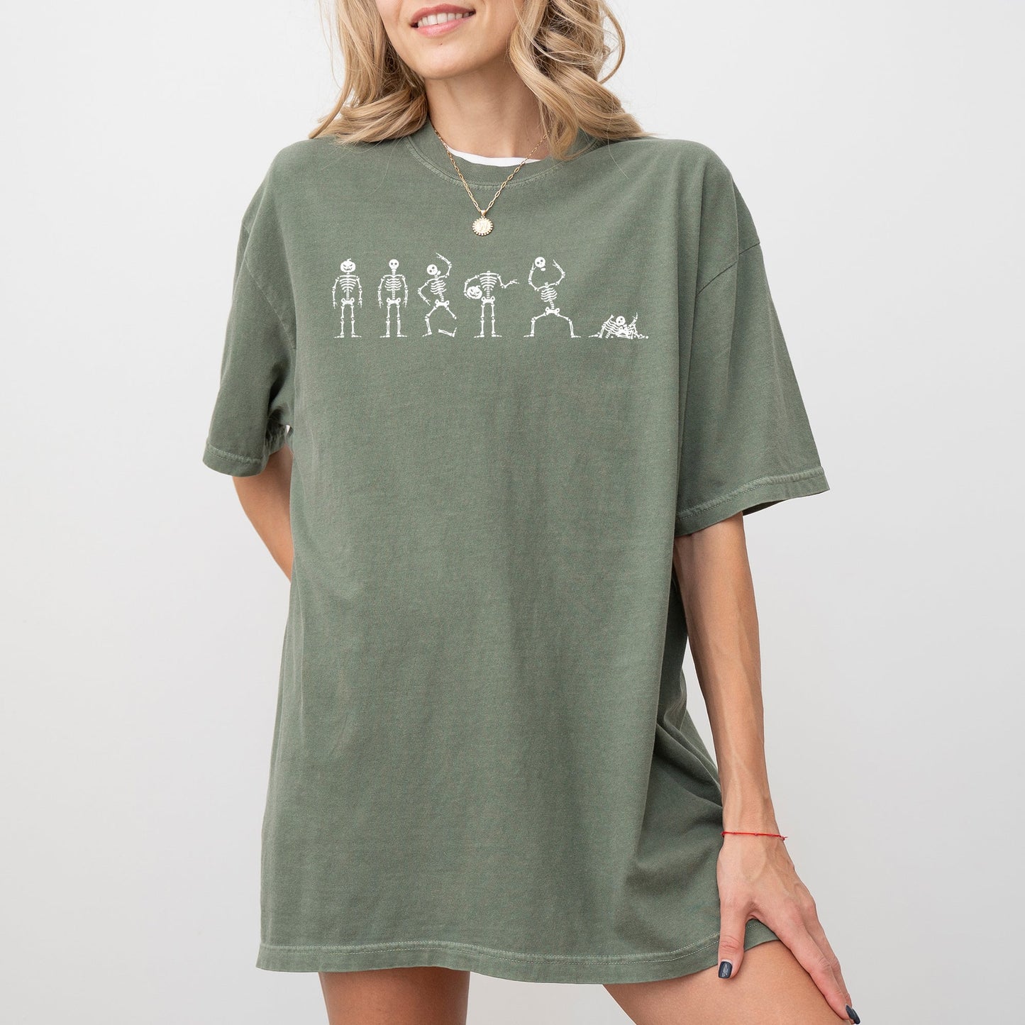 Dancing Skeletons Funny Halloween Costume Tshirt Comfort Colors T-Shirt