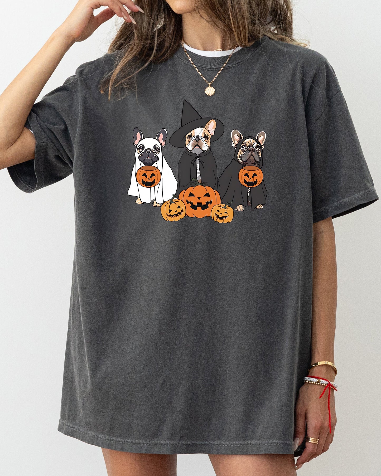 Ghost Dogs Funny Pumpkin Spooky Halloween Costume Tshirt Comfort Colors T-Shirt