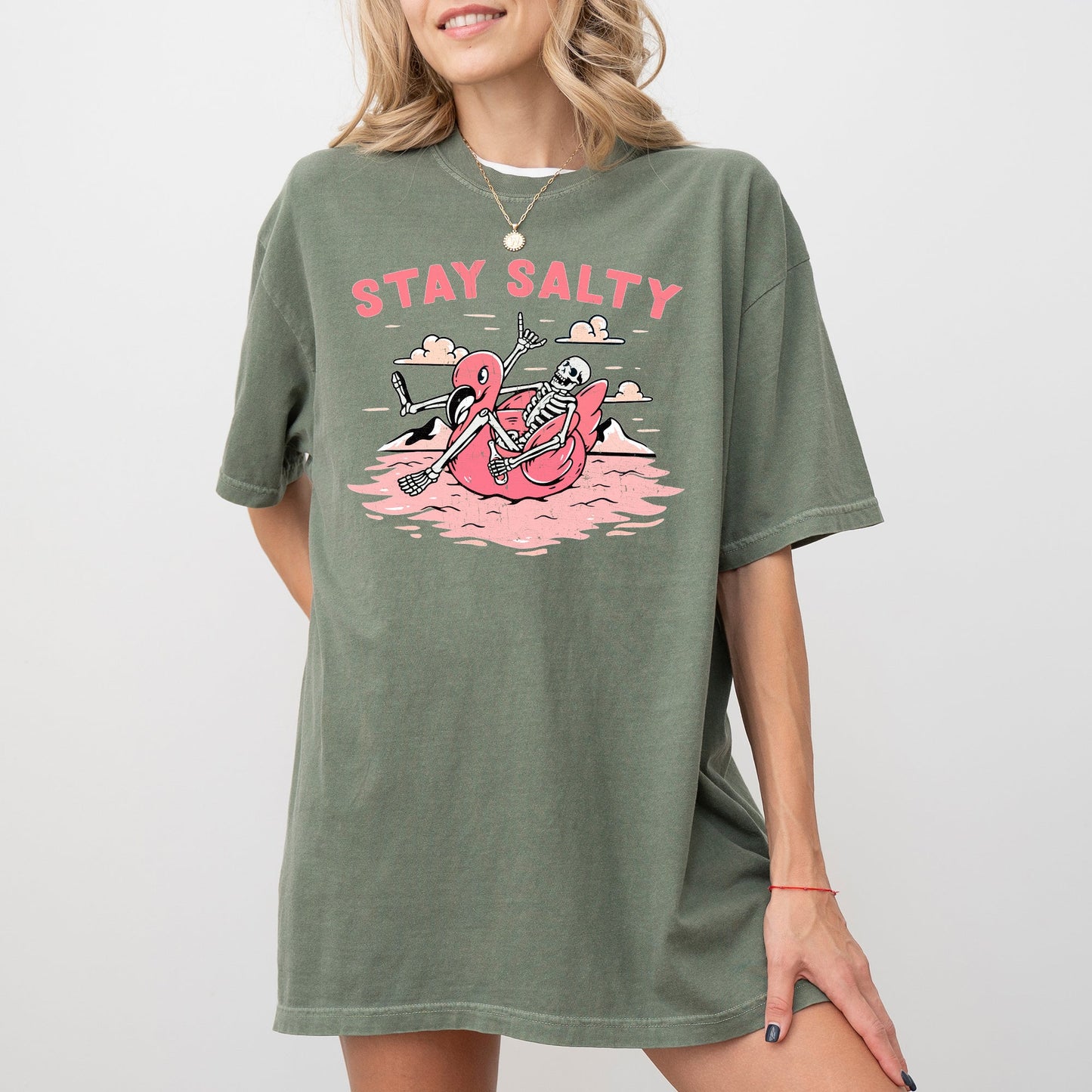 Stay Salty, Skeleton, Funny, Ghost, Spooky, Witch, Aesthetic, Meme, Halloween, Costume, Tshirt Comfort Colors T-Shirt