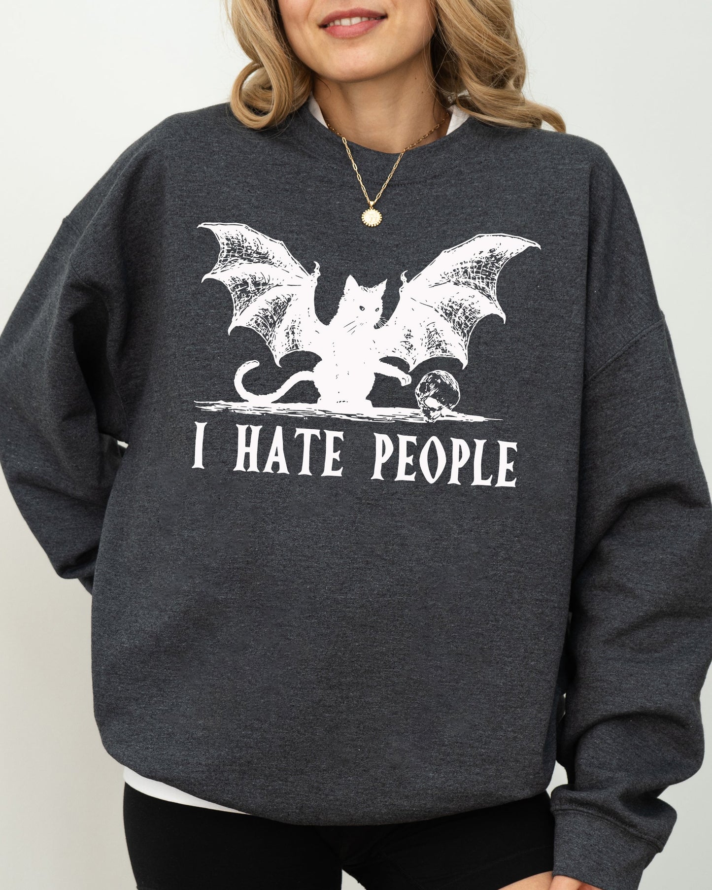 I Hate People Funny Spooky Halloween Costume Sweatshirt Refinery No. 1