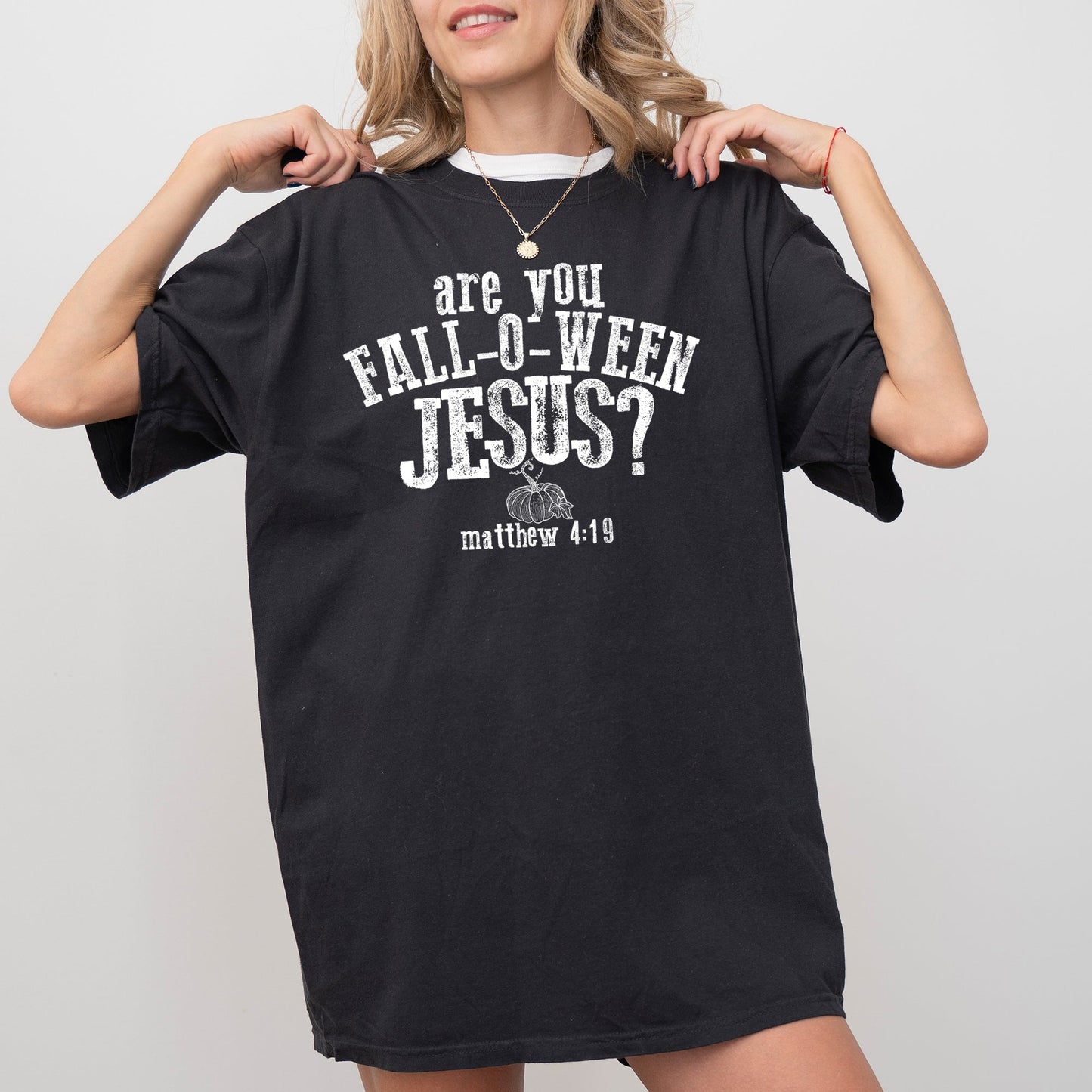Are You Fall-O-Ween Jesus Skeleton Funny Ghost Spooky Witch Aesthetic Meme Halloween Costume Comfort Colors T-Shirt