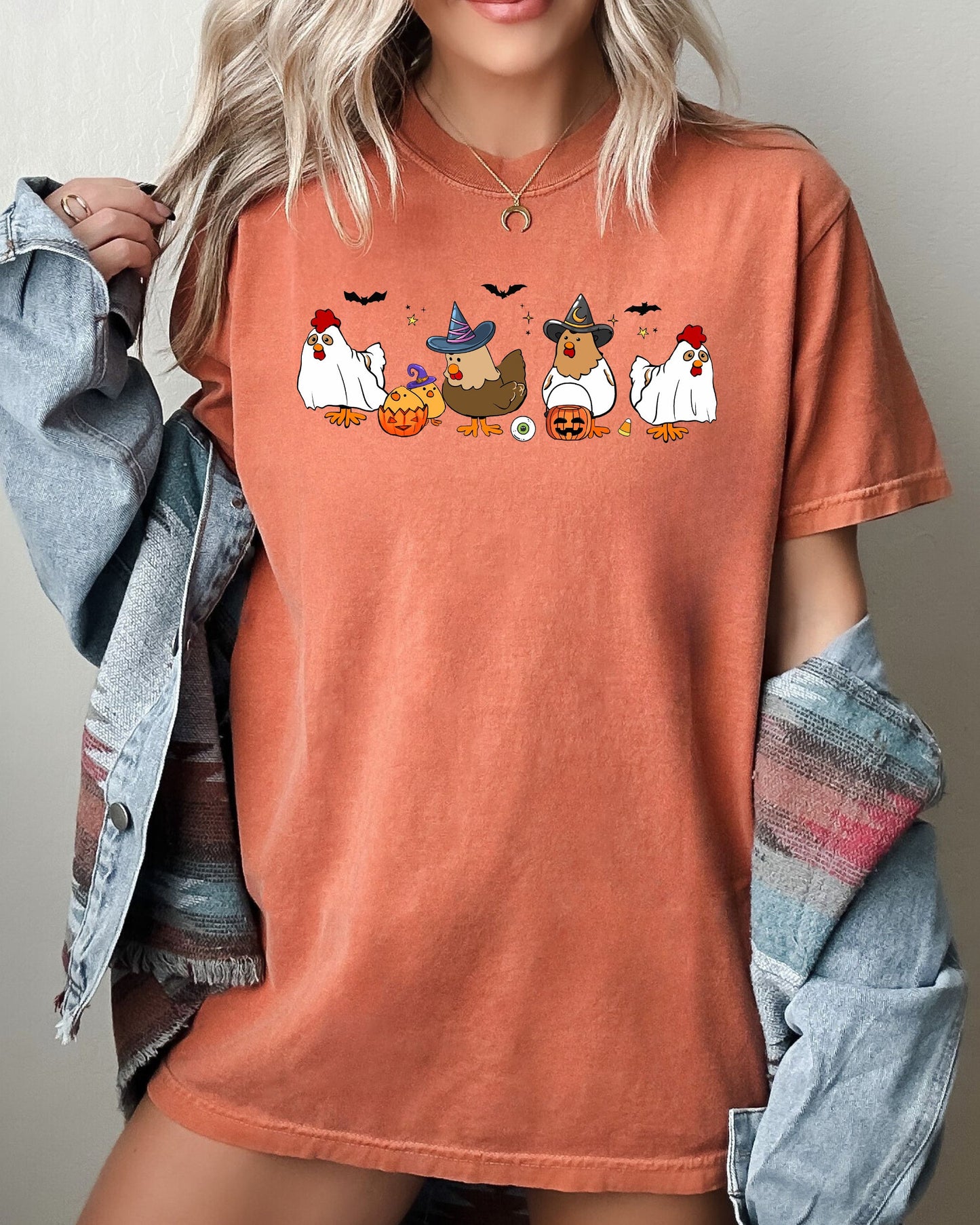 Mini Chickens, Witch, Skeleton, Funny, Spooky, Aesthetic, Meme, Halloween, Costume, Tshirt Comfort Colors T-Shirt
