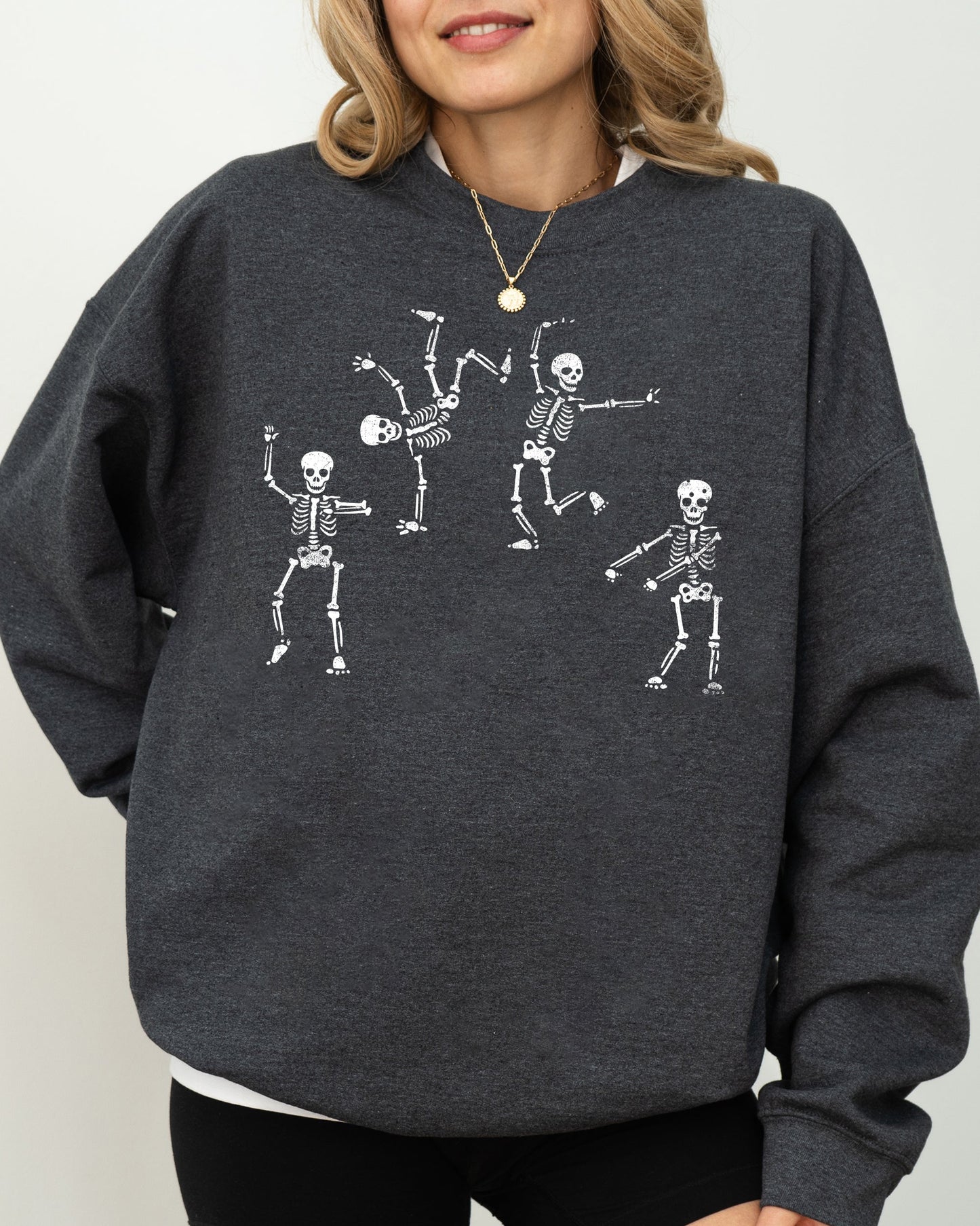 Funny Dancing Skeletons Costume Sweatshirt Soft Fleece Interior Unisex