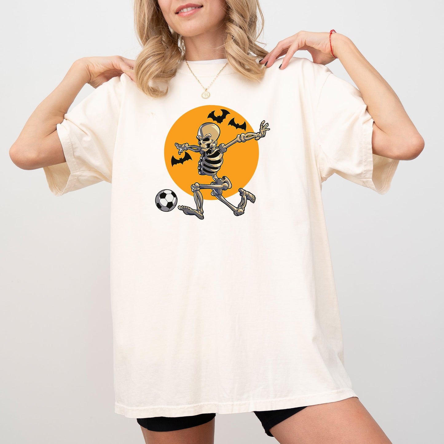 Football Player Skeleton Graphic Vintage Comfort Colors T-Shirt
