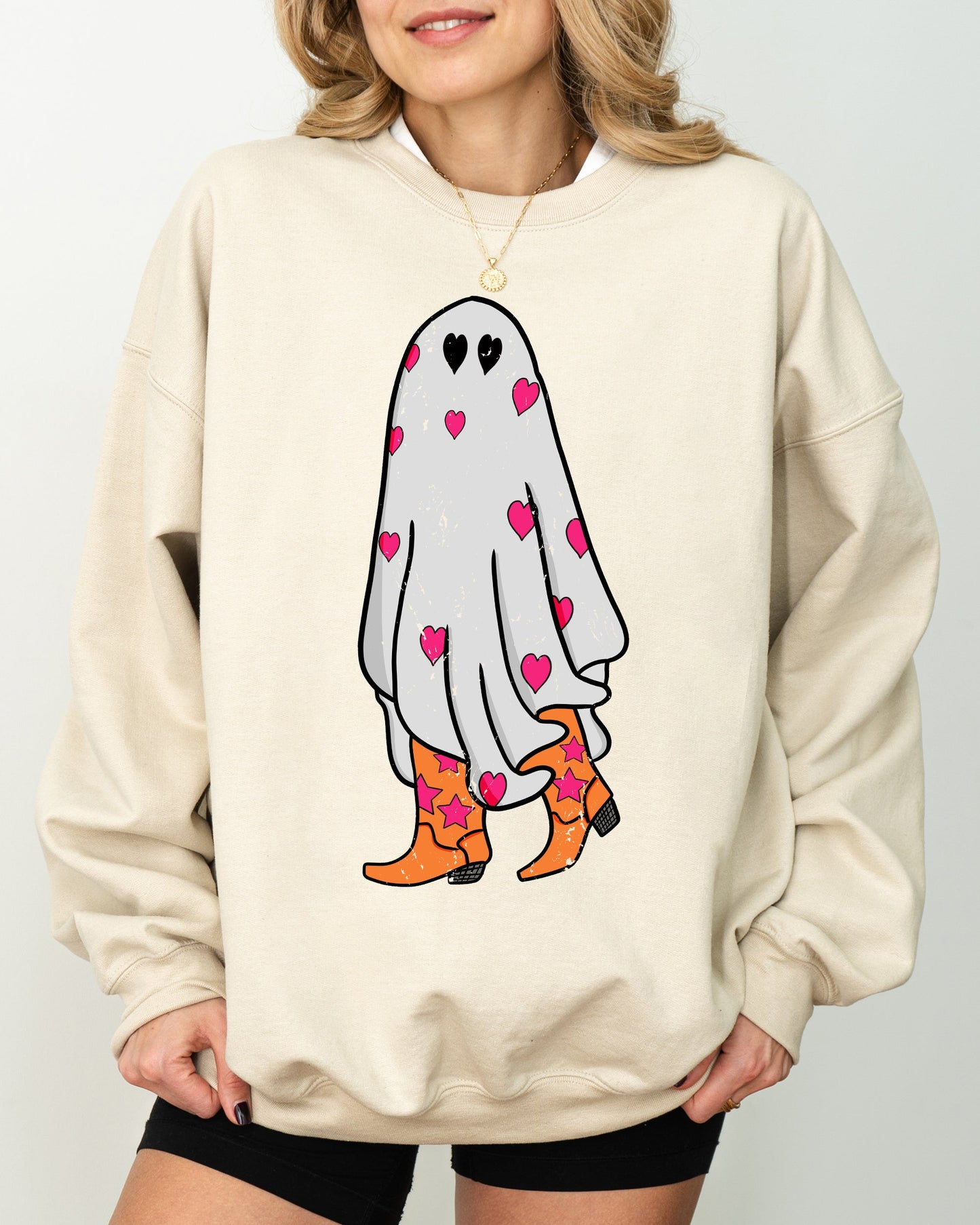 Cowgirl Ghost Western Skeleton Witch Skull Costume Sweatshirt