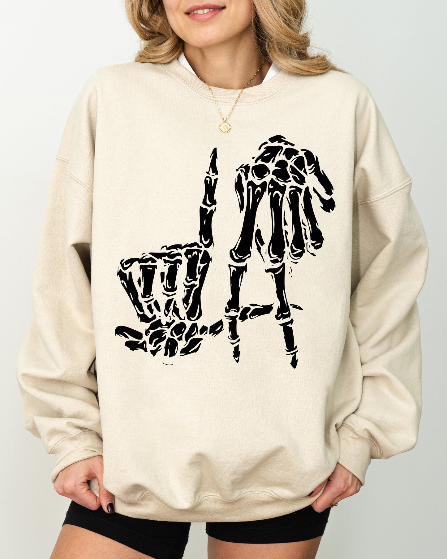 Halloween Costume Sweatshirt Spooky Graphic Skeleton Ghost Witch Skull