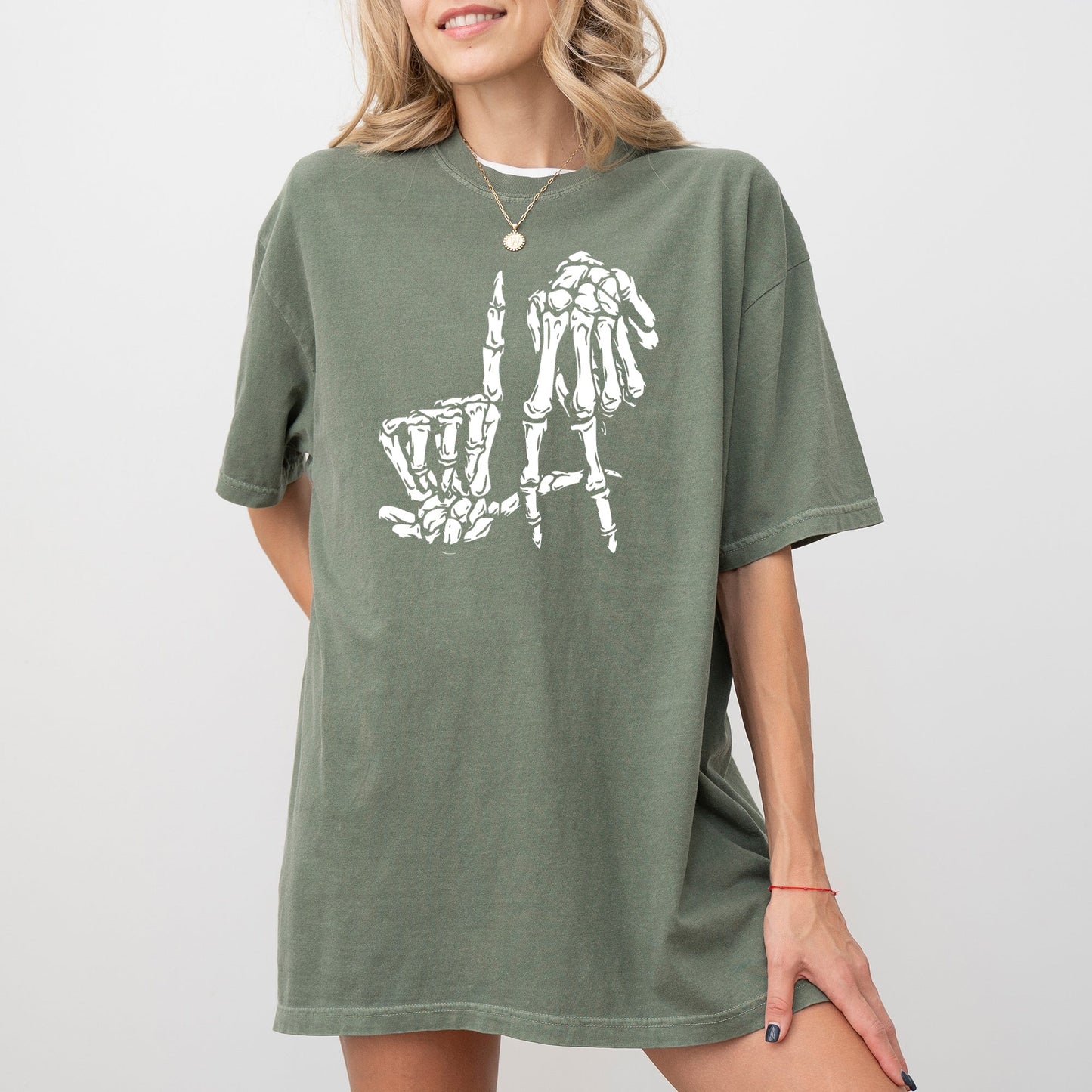 Skeleton Ghost Witch Skull Spooky Halloween Costume Tshirt Comfort Colors T-Shirt