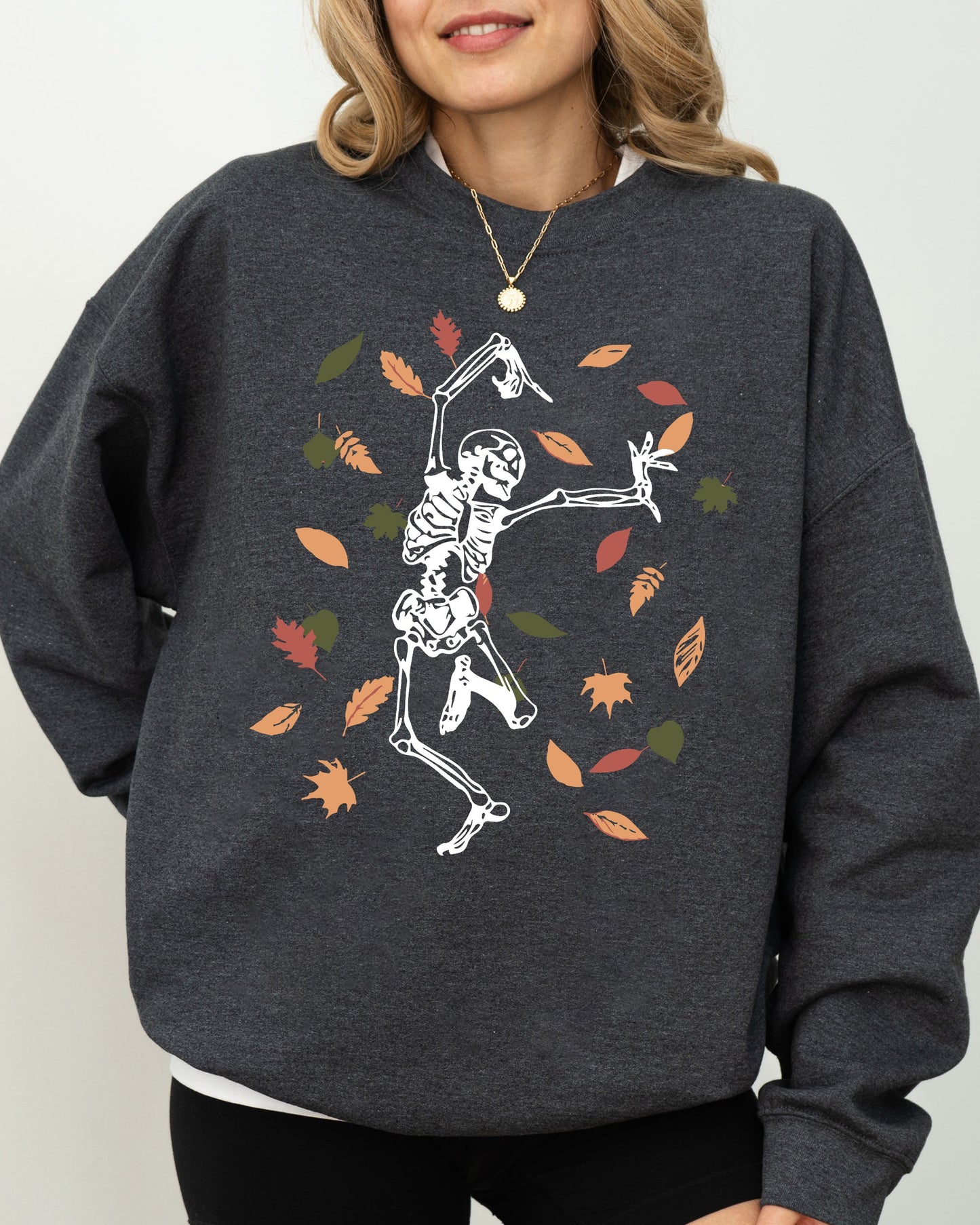 Fall Leaves Funny Spooky Halloween Costume Sweatshirt