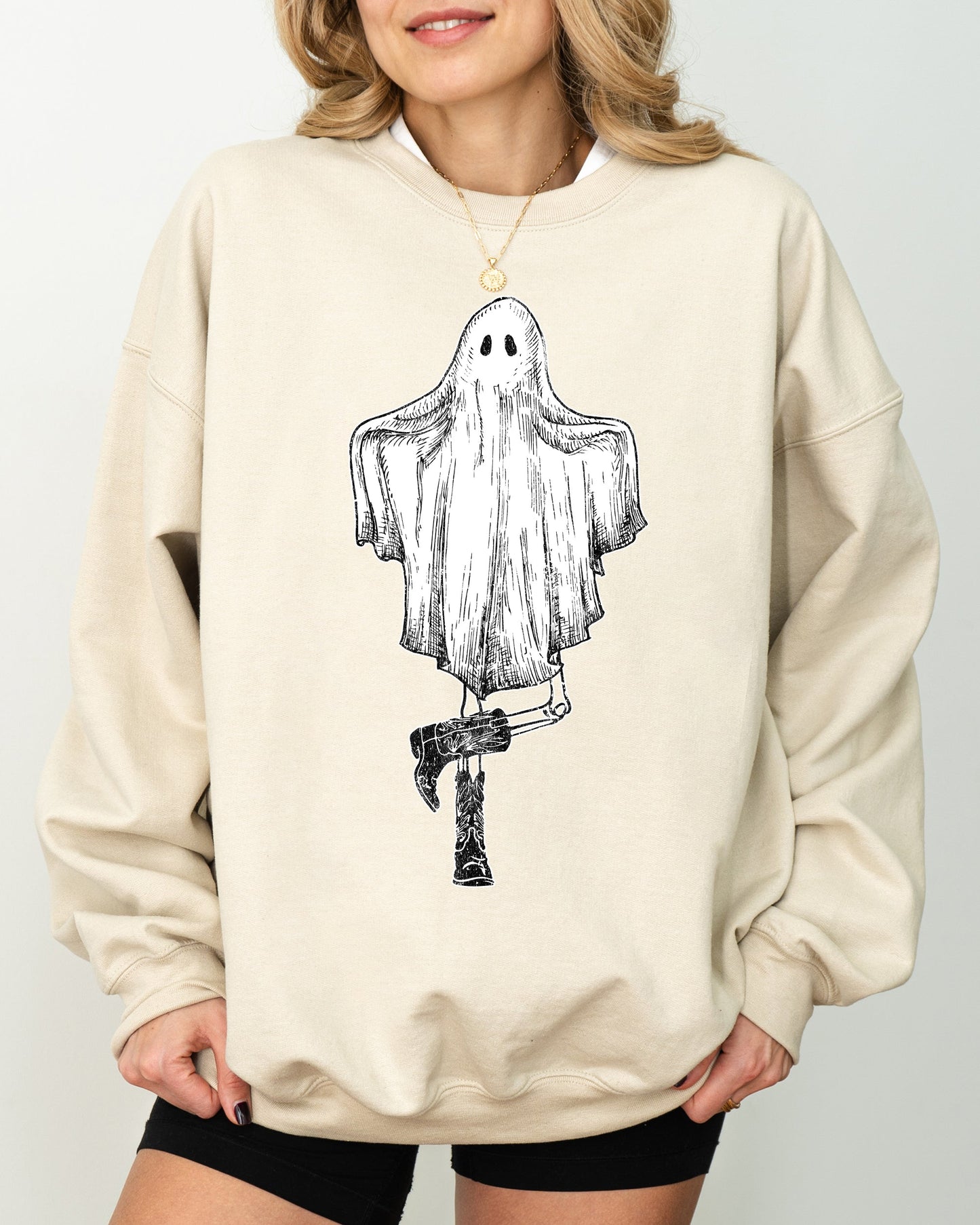 Western Ghost Spooky Halloween Costume Sweatshirt