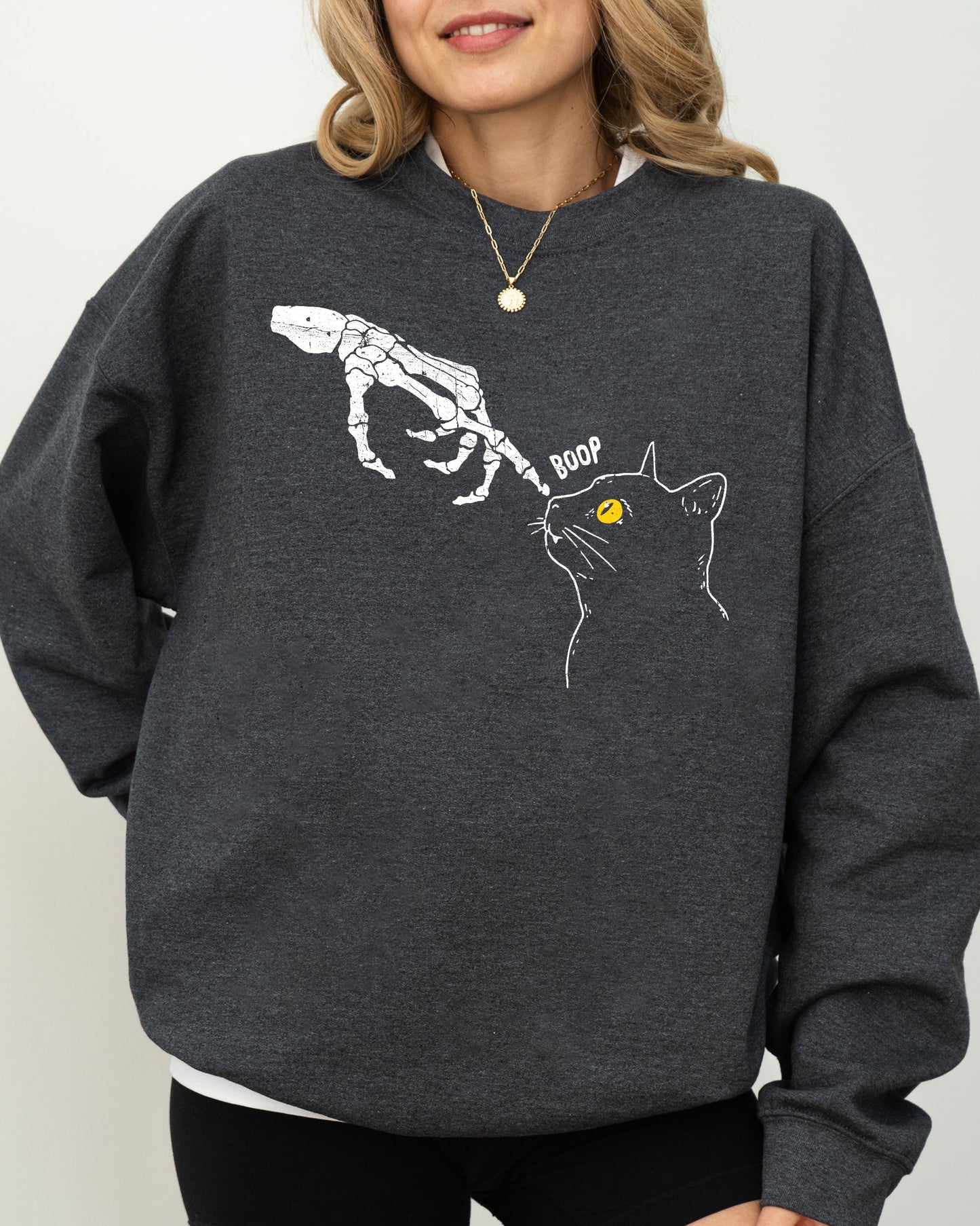 Boop Cat Halloween Costume Sweatshirt Spooky Aesthetic