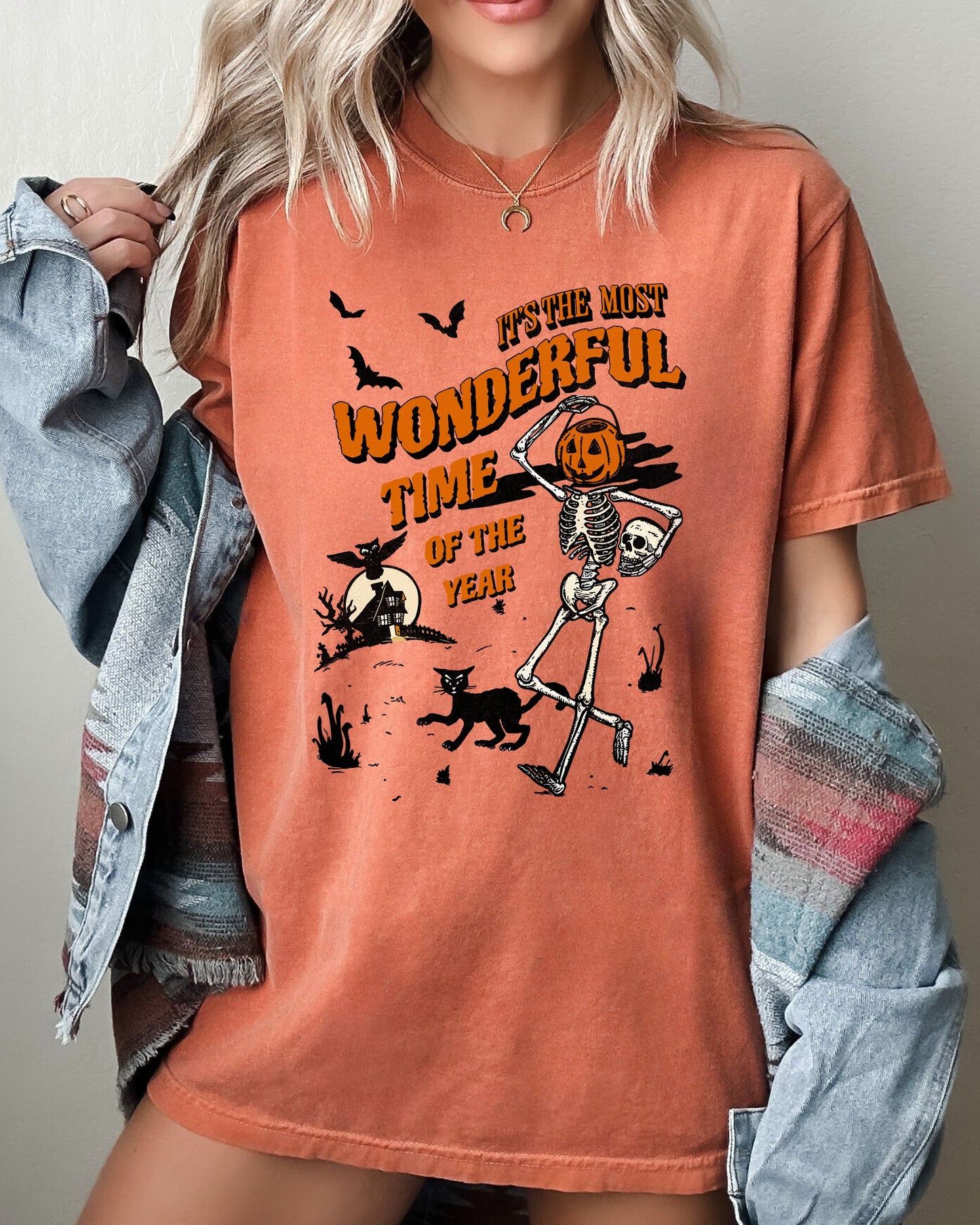 It's The Most Wonderful Time Of The Year, Skeleton, Witch, Skull, Spooky, Aesthetic, Meme, Halloween, Costume, Tshirt Comfort Colors T-Shirt