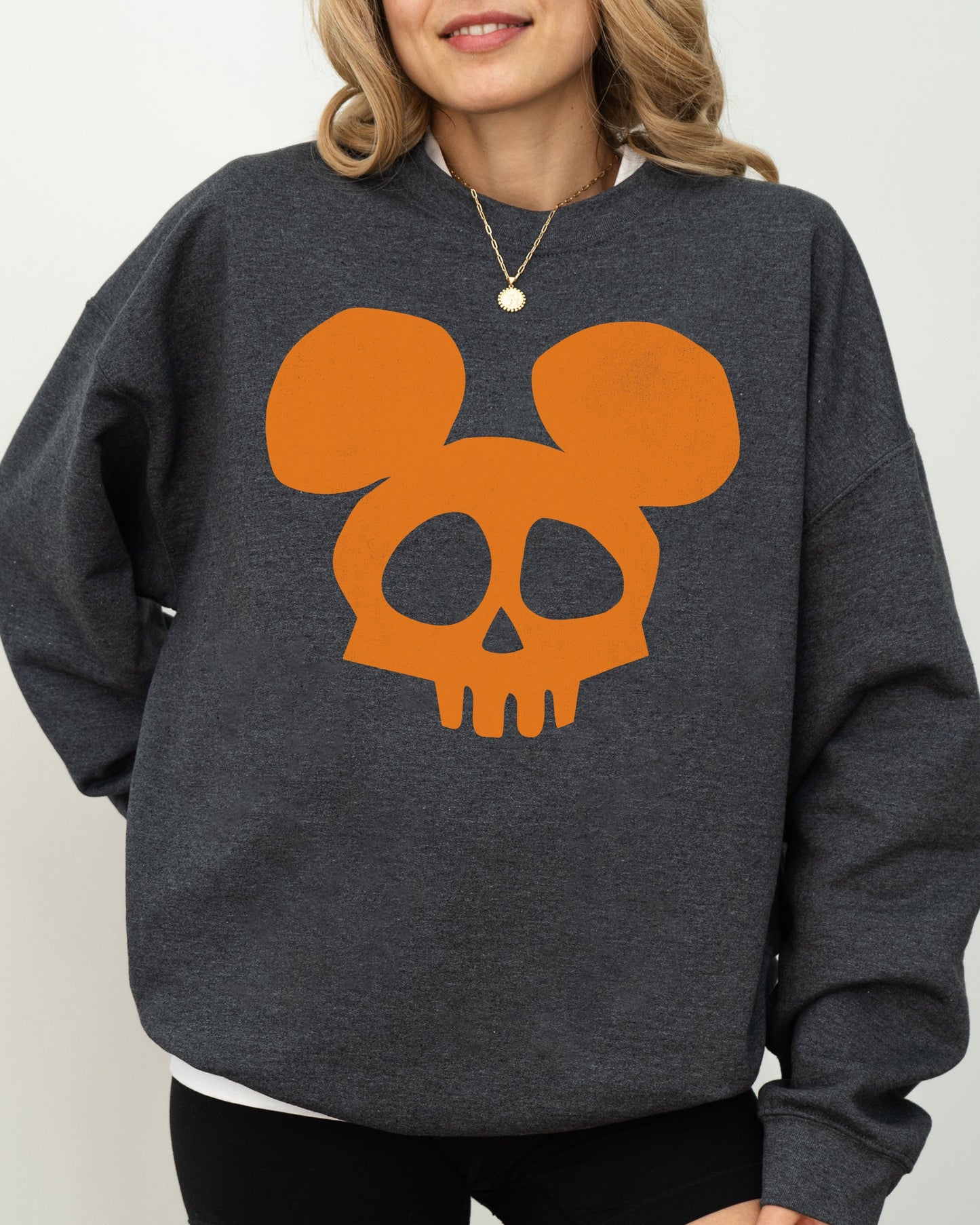 Mouse Ears, Skeleton, Ghost, Witch, Skull, Spooky, Aesthetic, Meme, Halloween, Costume Sweatshirt